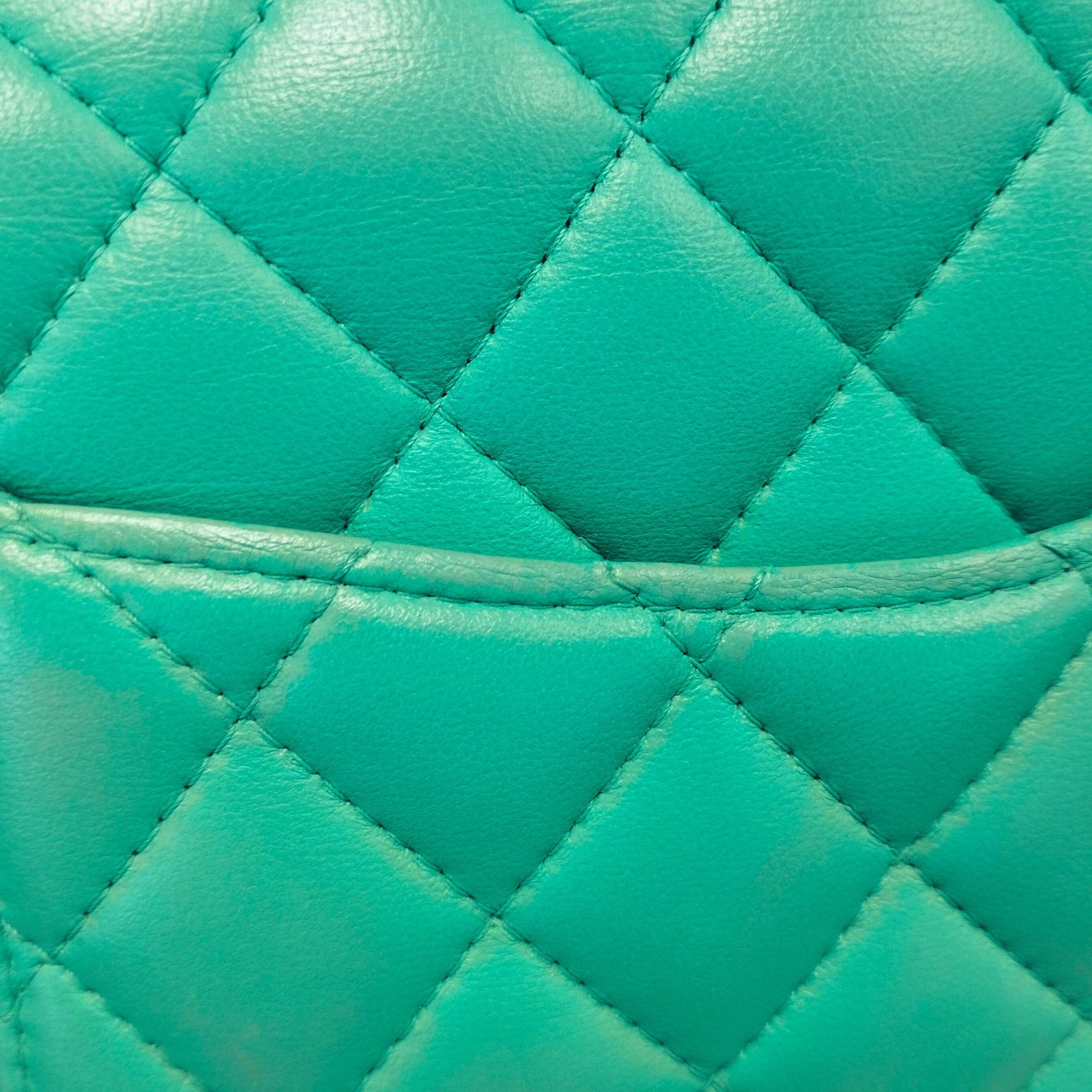 Chanel Chanel Mini Square Classic Lambskin Single Flap Green Size ONE SIZE - 8 Thumbnail