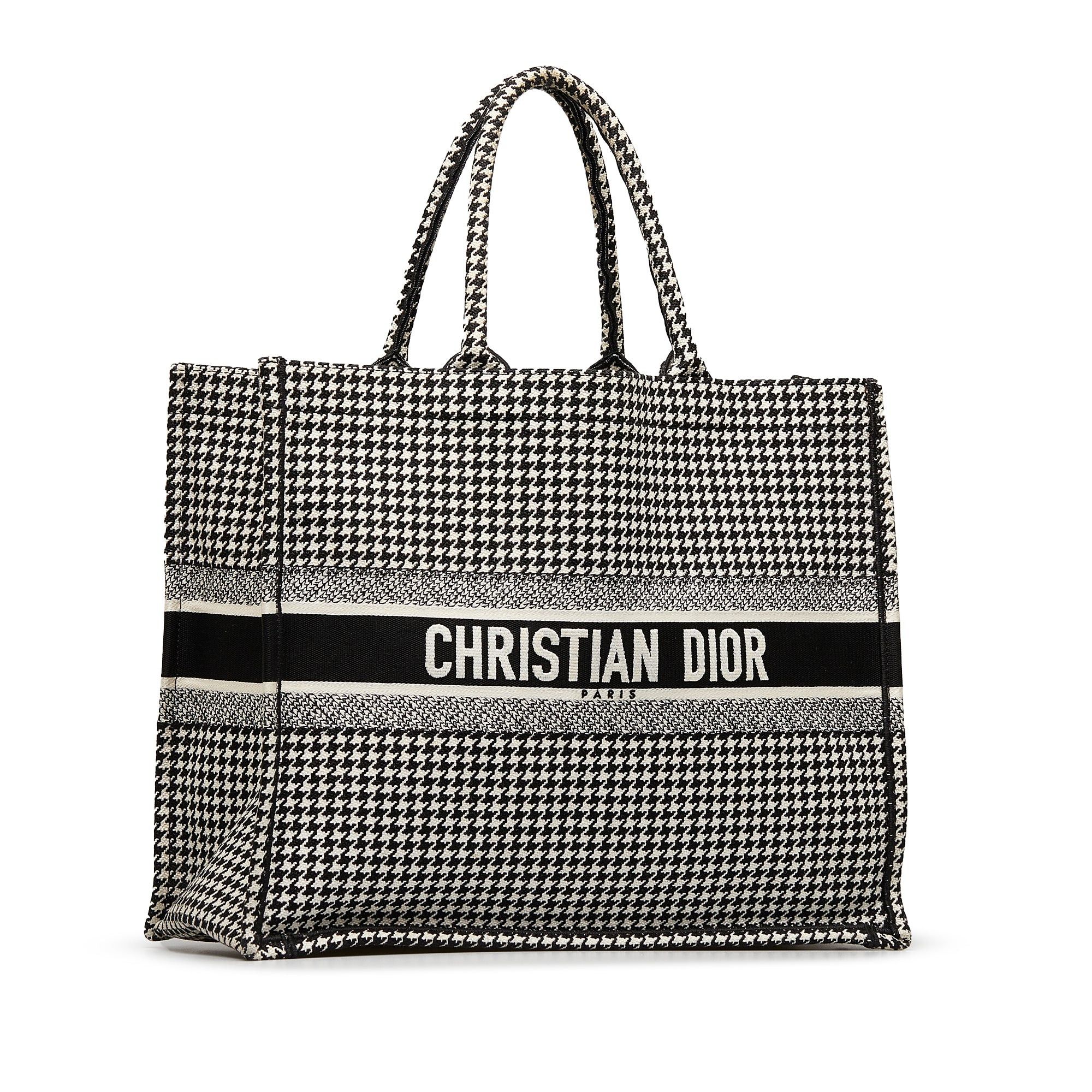 Dior Dior Large Houndstooth Book Tote Black Size ONE SIZE - 2 Thumbnail