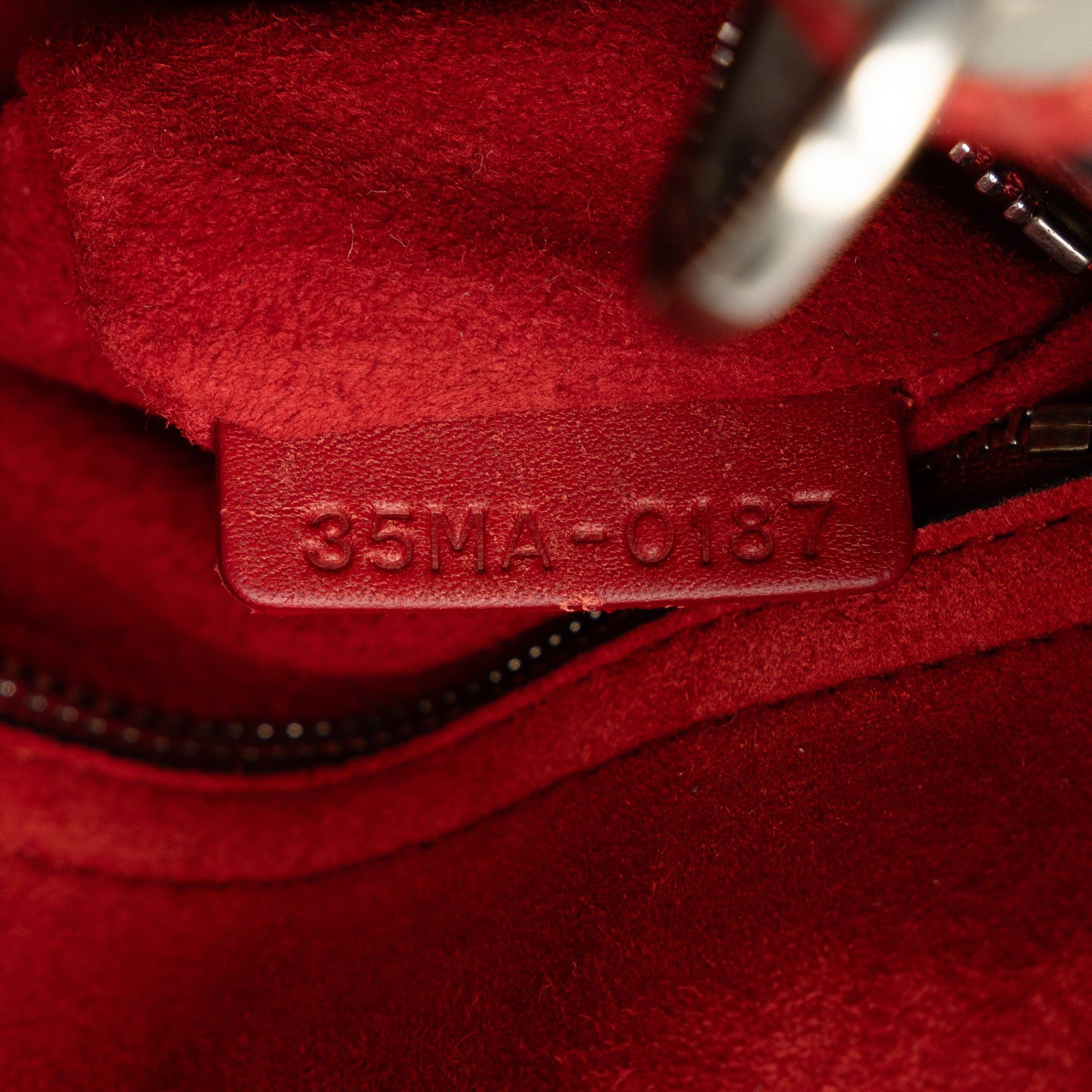 Dior Dior Mini Embossed Calfskin Cannage Studded Lady Dior Red Size ONE SIZE - 8 Thumbnail