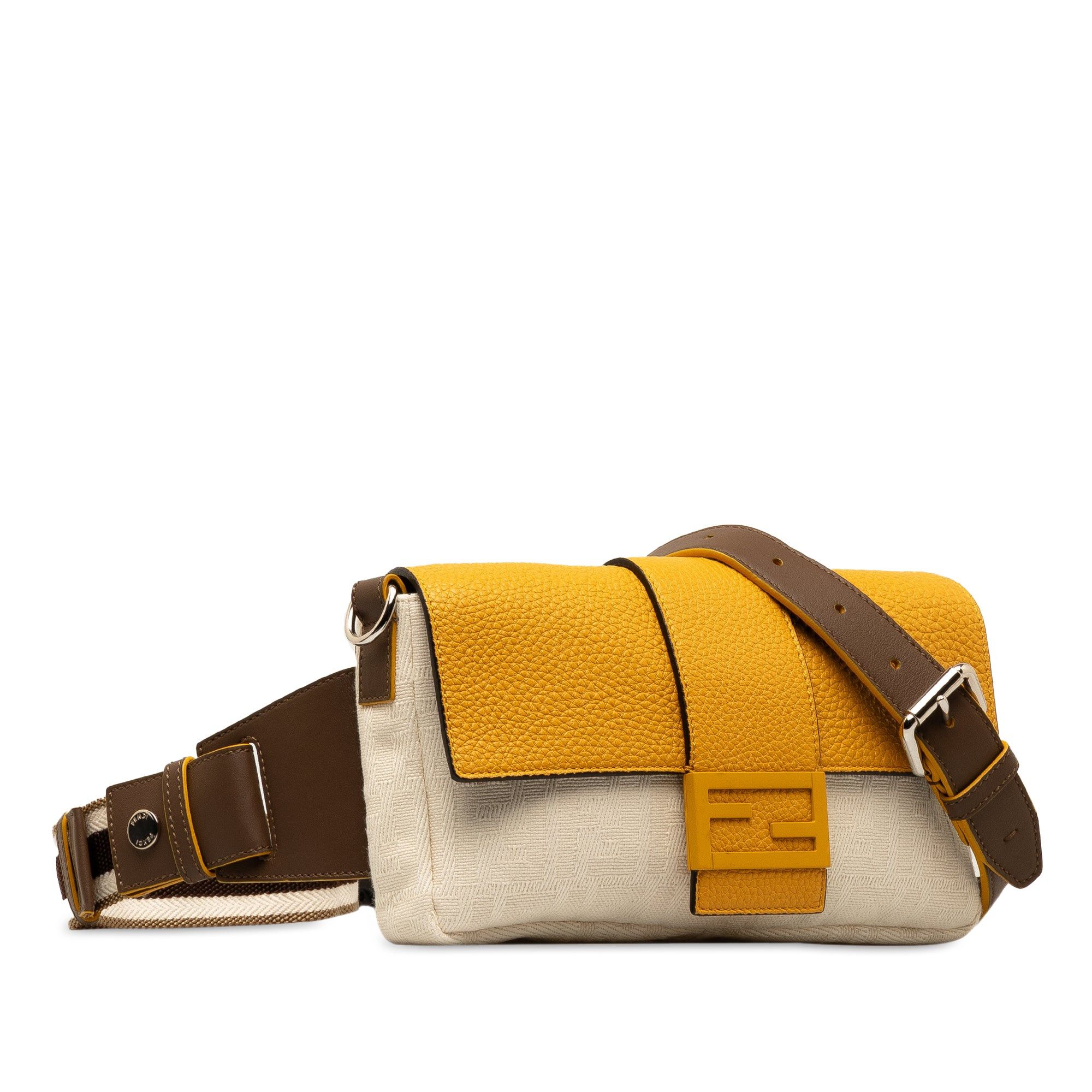 Fendi Fendi Zucca Canvas and Leather Convertible Baguette Brown Size ONE SIZE - 2 Thumbnail