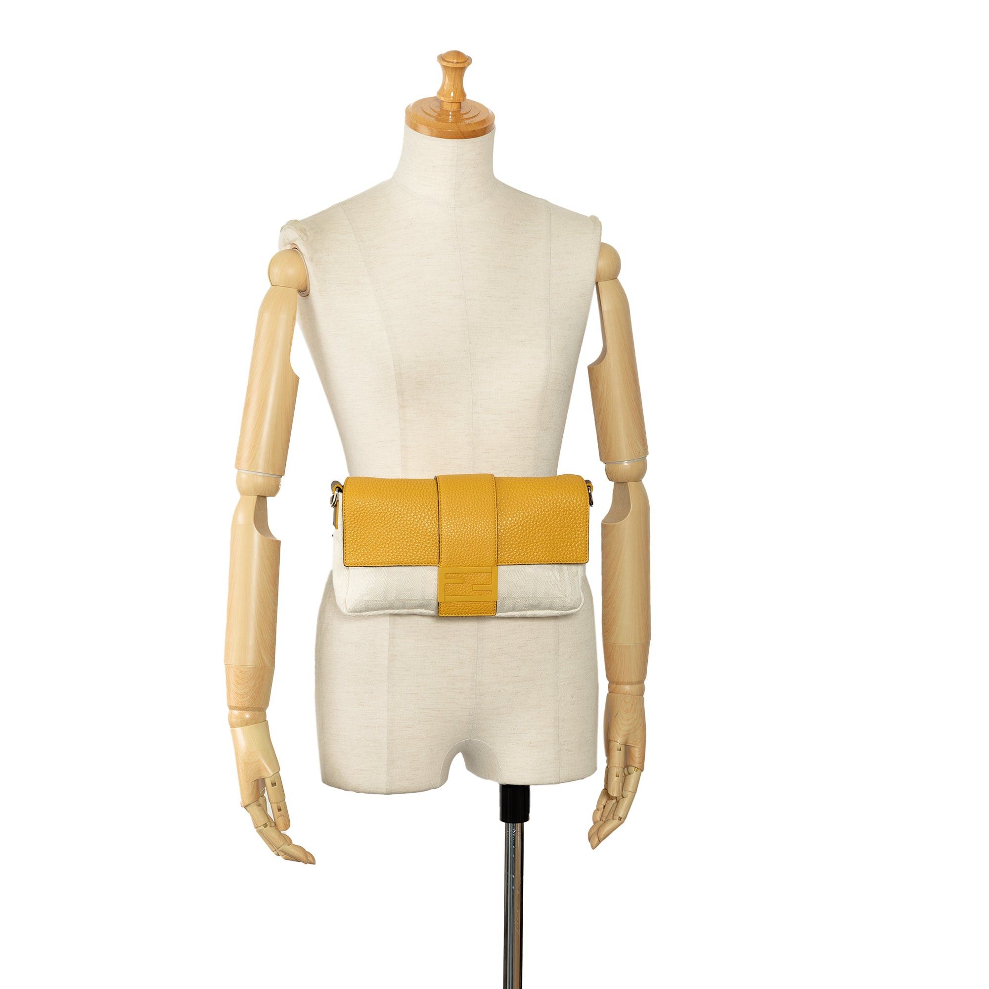 Fendi Fendi Zucca Canvas and Leather Convertible Baguette Brown Size ONE SIZE - 9 Thumbnail