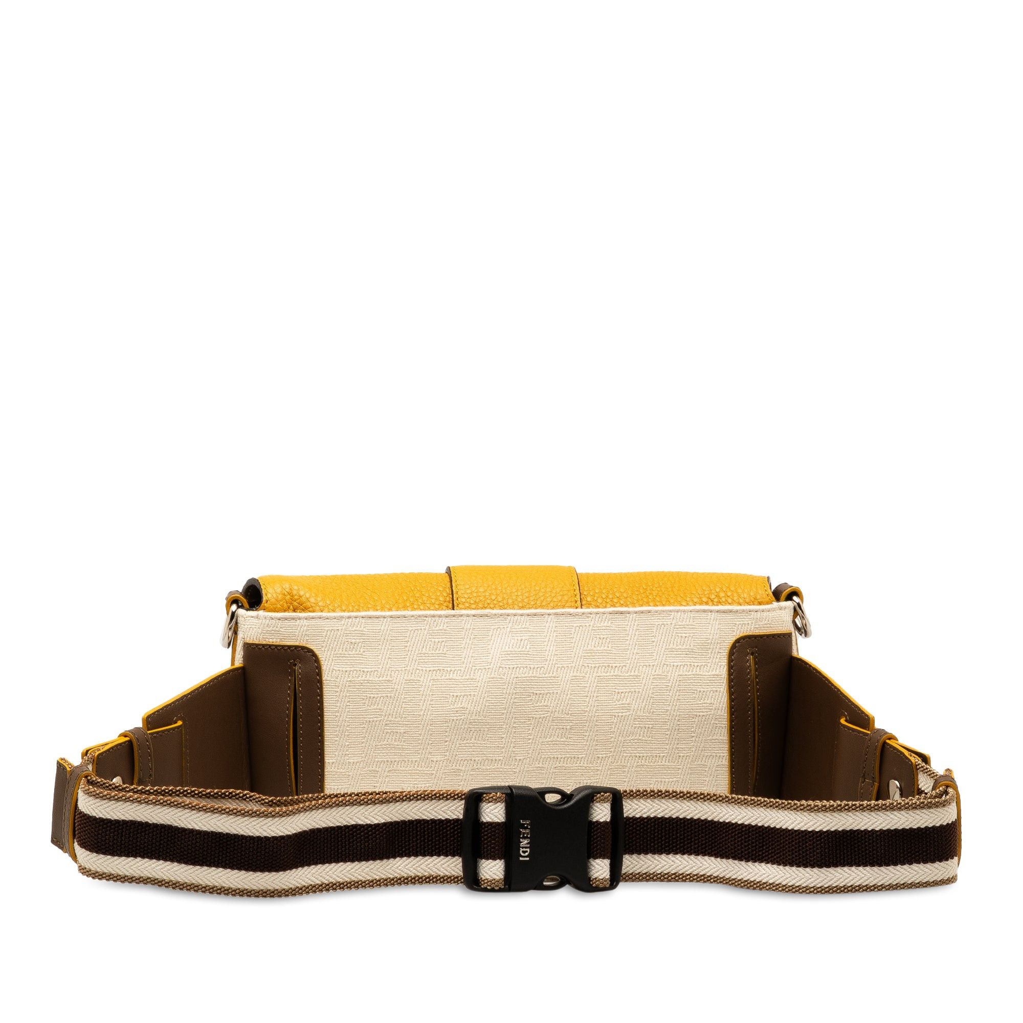 Fendi Fendi Zucca Canvas and Leather Convertible Baguette Brown Size ONE SIZE - 3 Thumbnail