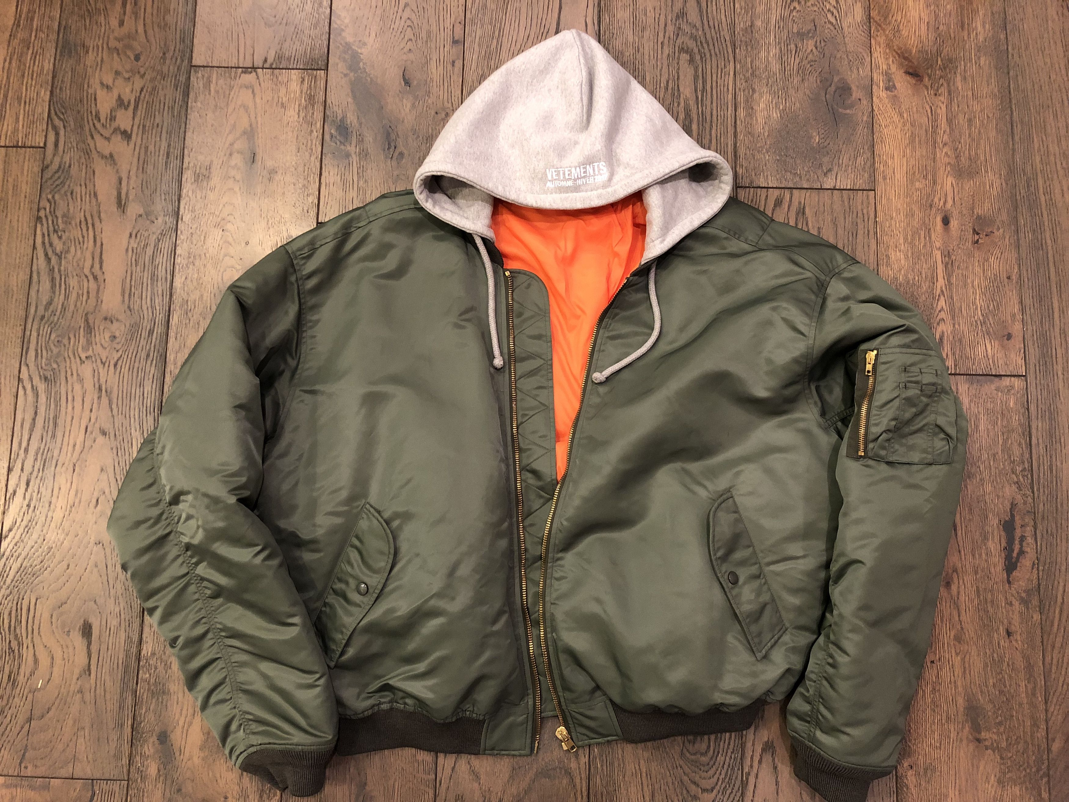 Vetements Oversized Green Hooded Bomber | Grailed
