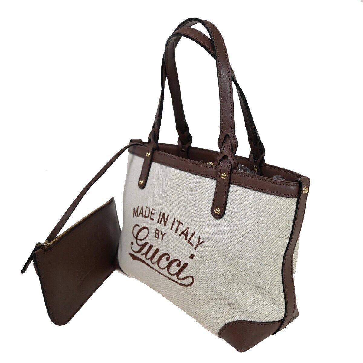 Gucci Craft White Canvas Tote Bag (Pre-Owned) Size ONE SIZE - 3 Thumbnail