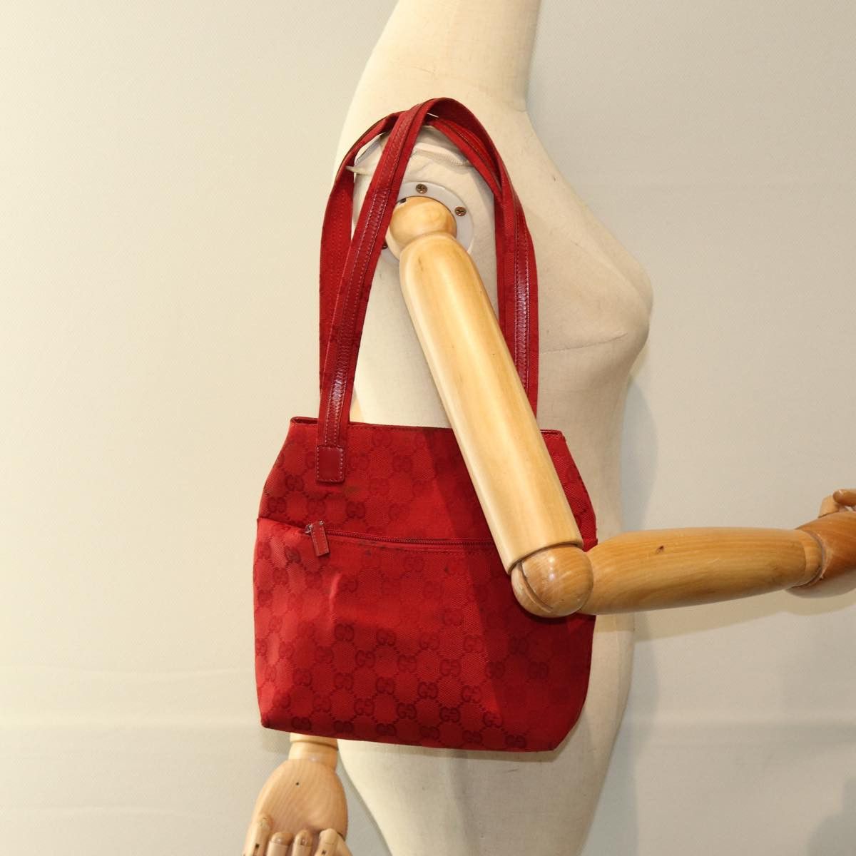 Gucci Red Canvas Shoulder Bag (Pre-Owned) Size ONE SIZE - 14 Thumbnail
