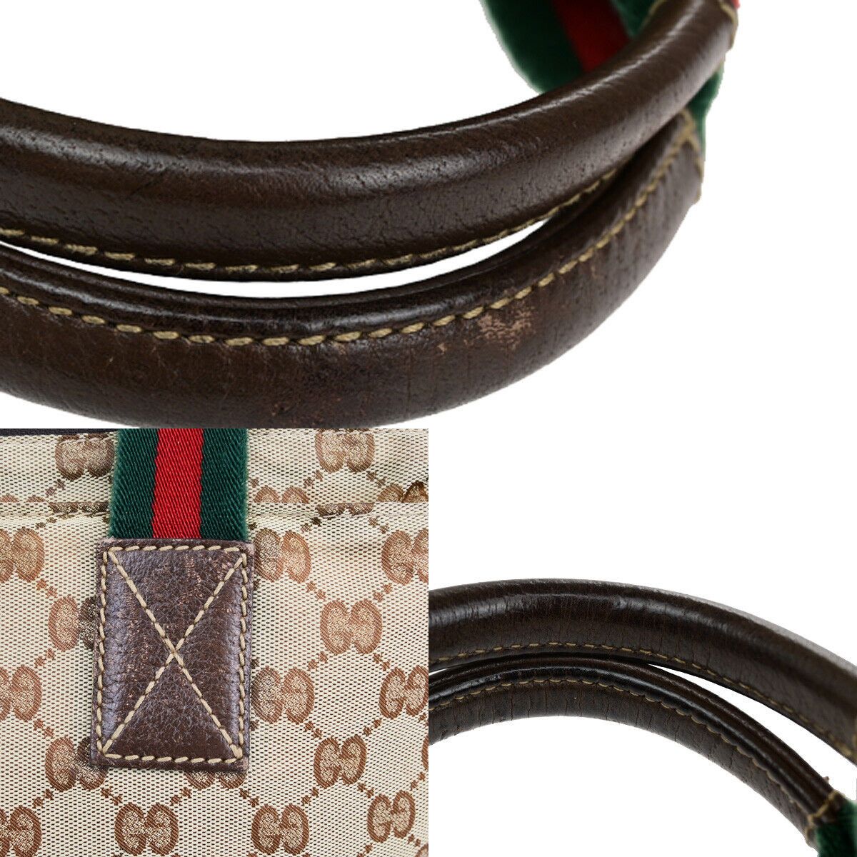 Gucci Sherry Beige Canvas Handbag (Pre-Owned) Size ONE SIZE - 12 Thumbnail