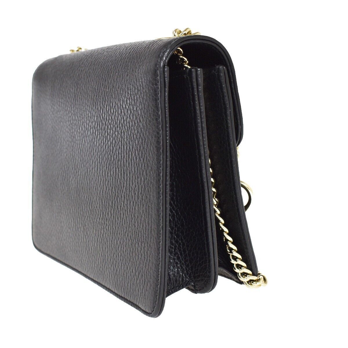 Gucci Interlocking G Black Leather Shoulder Bag (Pre-Owned) Size ONE SIZE - 4 Thumbnail