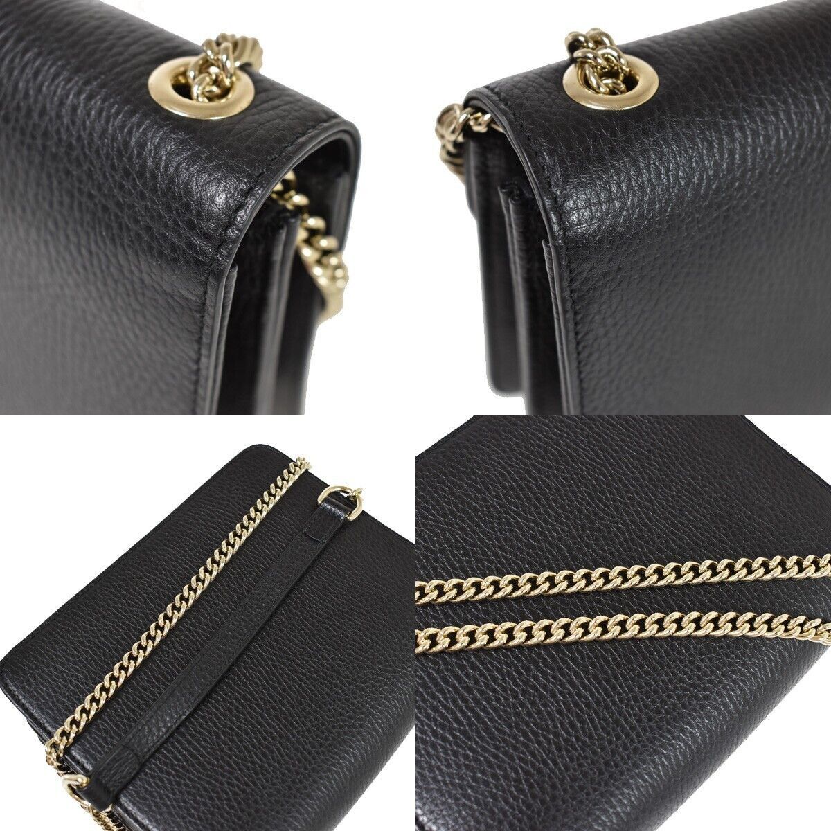 Gucci Interlocking G Black Leather Shoulder Bag (Pre-Owned) Size ONE SIZE - 8 Thumbnail