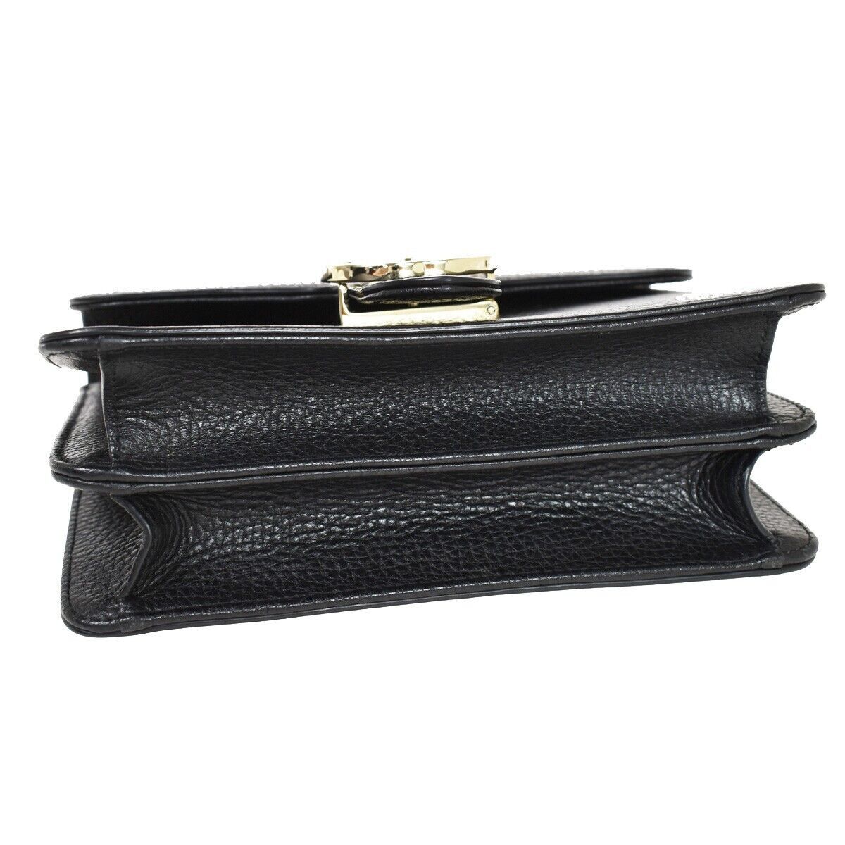 Gucci Interlocking G Black Leather Shoulder Bag (Pre-Owned) Size ONE SIZE - 6 Thumbnail