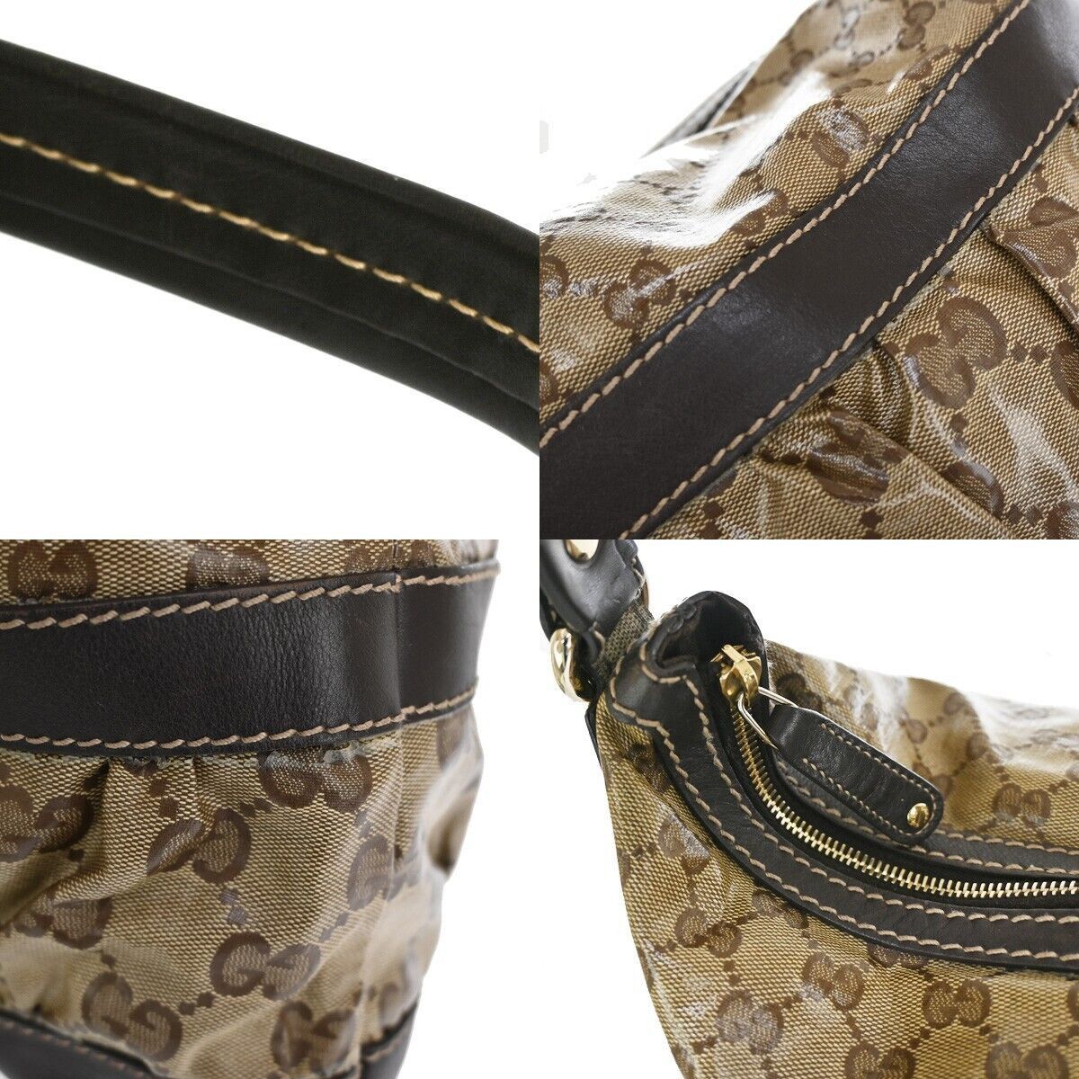 Gucci Gg Crystal Beige Canvas Shoulder Bag (Pre-Owned) Size ONE SIZE - 12 Thumbnail