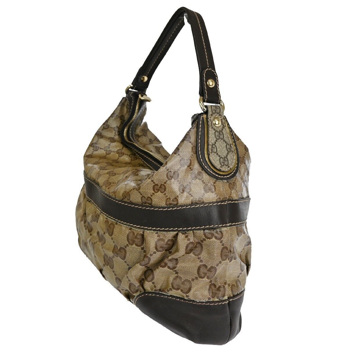 Gucci Gg Crystal Beige Canvas Shoulder Bag (Pre-Owned) Size ONE SIZE - 4 Thumbnail