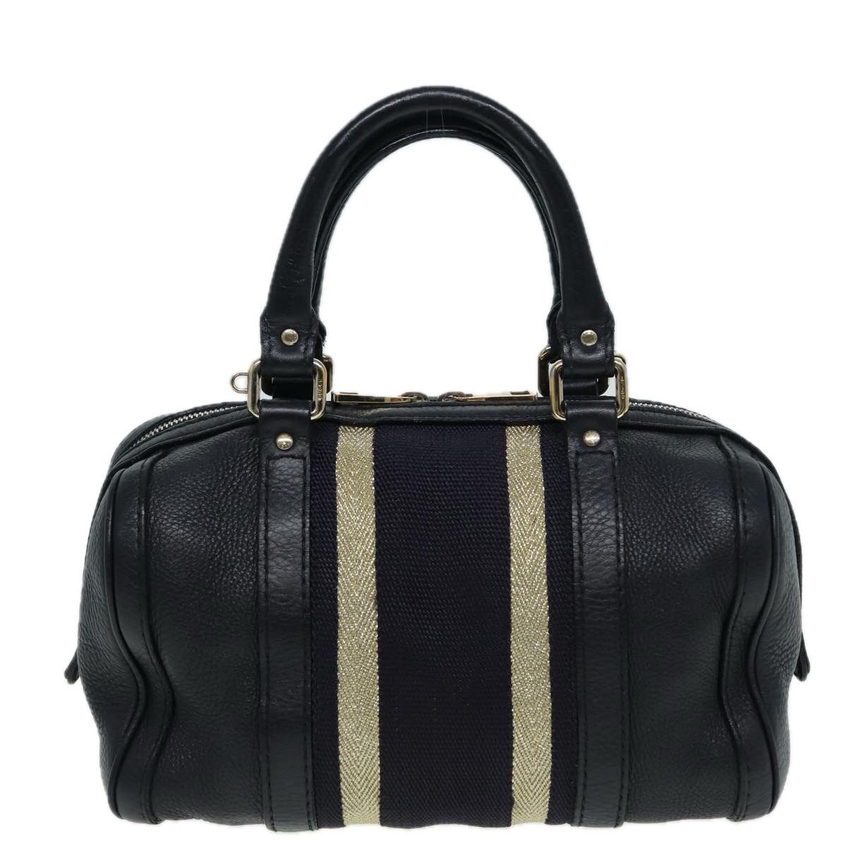 Gucci Web Black Leather Travel Bag (Pre-Owned) Size ONE SIZE - 2 Thumbnail