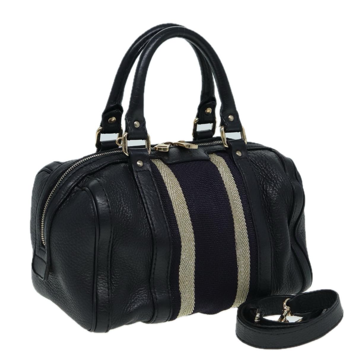 Gucci Web Black Leather Travel Bag (Pre-Owned) Size ONE SIZE - 15 Thumbnail