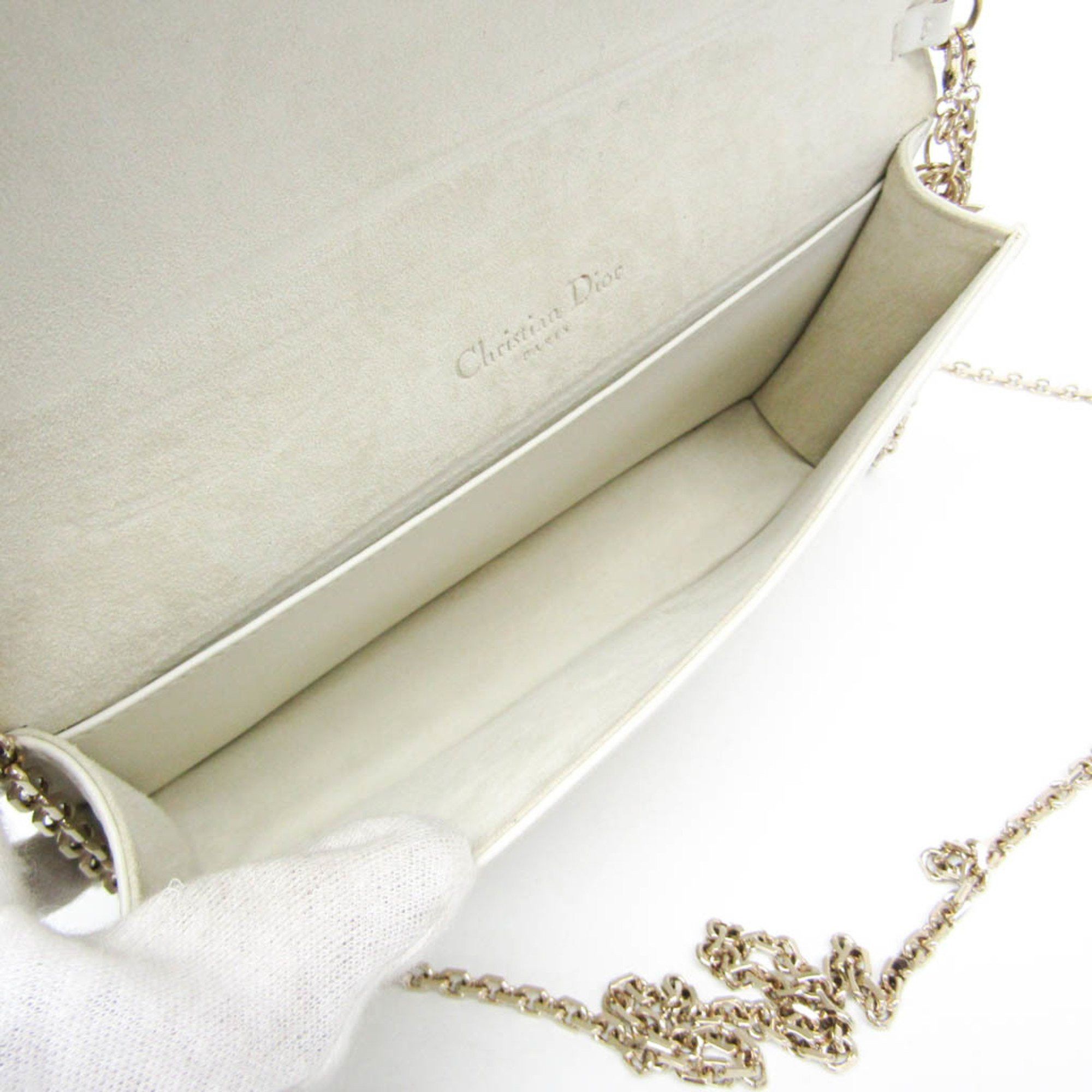 Dior Cannage/Lady White Leather Clutch Bag (Pre-Owned) Size ONE SIZE - 7 Thumbnail