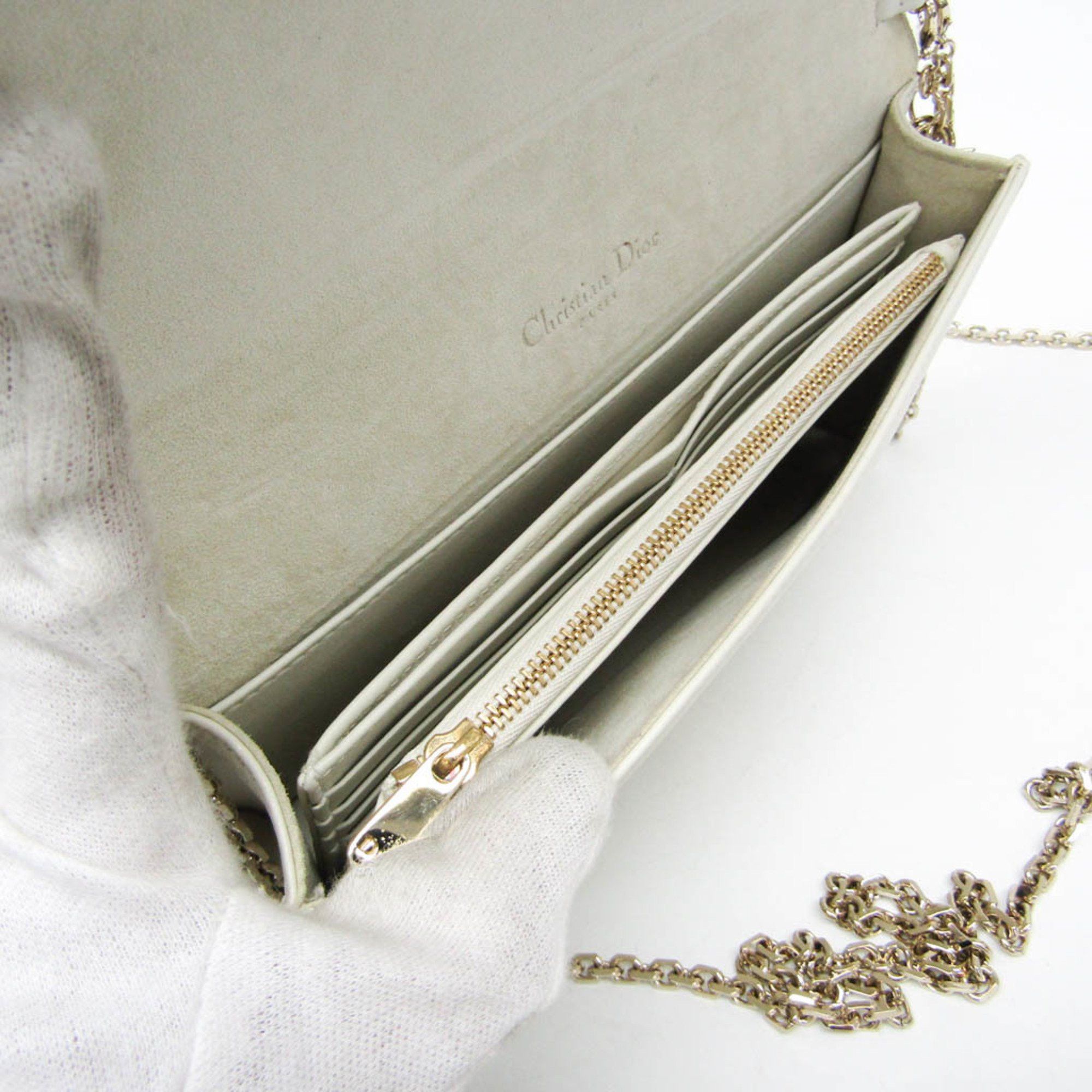 Dior Cannage/Lady White Leather Clutch Bag (Pre-Owned) Size ONE SIZE - 8 Thumbnail