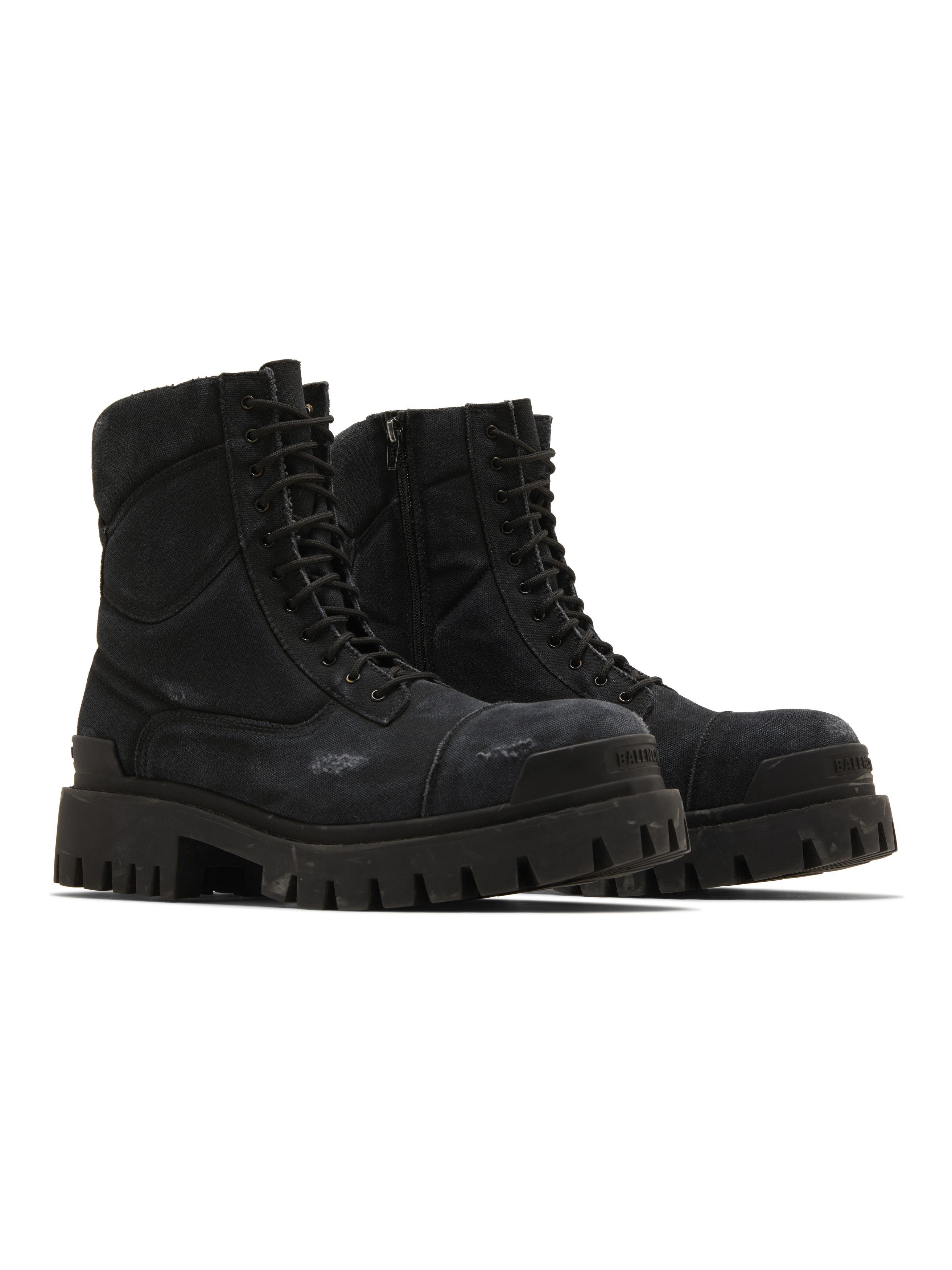 Balenciaga Balenciaga Distressed Canvas Strike Boots Size US 12 / EU 45 - 2 Thumbnail