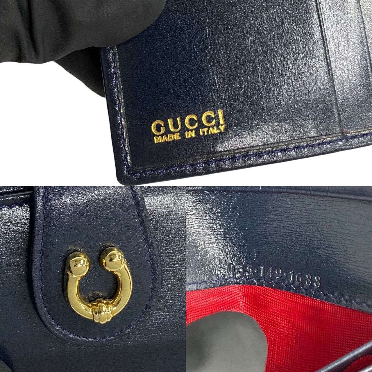 Gucci Gucci Wallet Navy Leather Size ONE SIZE - 2 Thumbnail
