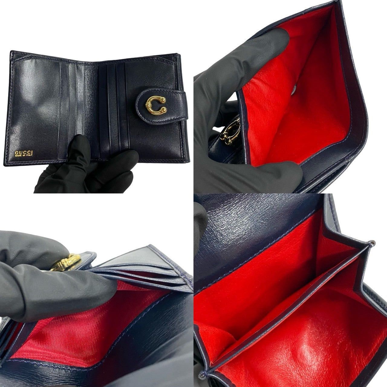 Gucci Gucci Wallet Navy Leather Size ONE SIZE - 6 Thumbnail