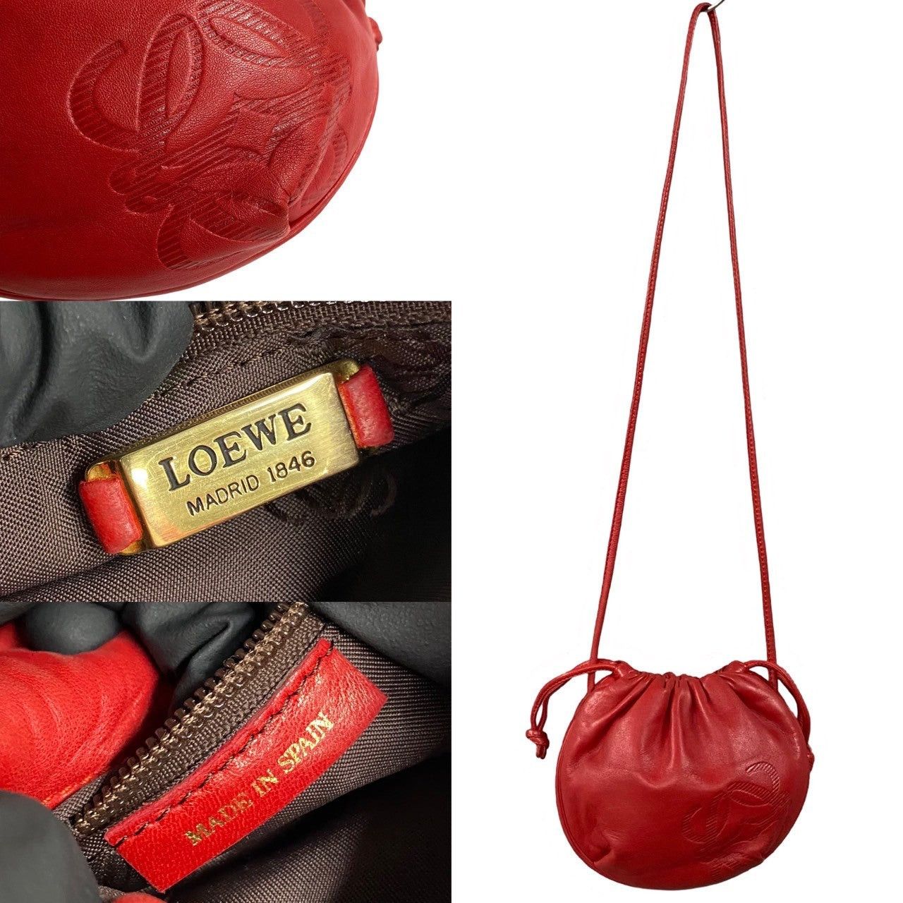 Loewe Loewe Shoulder Bag Red Leather Size ONE SIZE - 3 Thumbnail