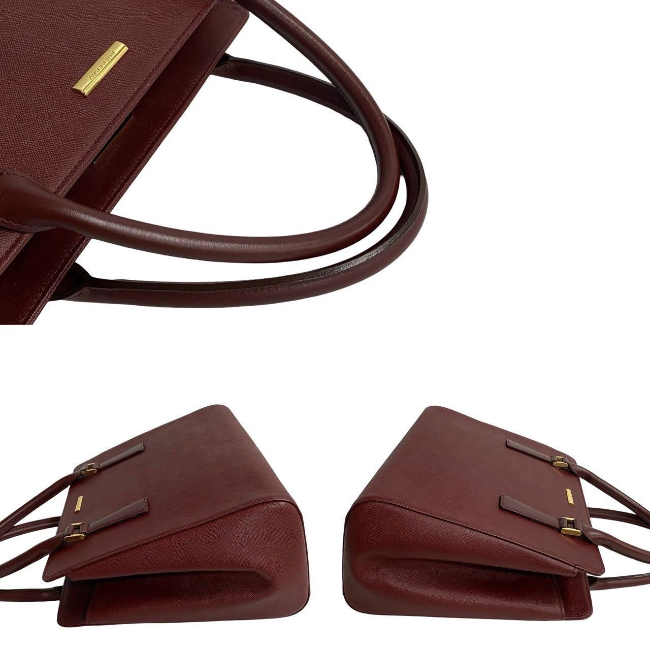 Burberry Burberry Tote Bag Wine Leather Size ONE SIZE - 5 Thumbnail