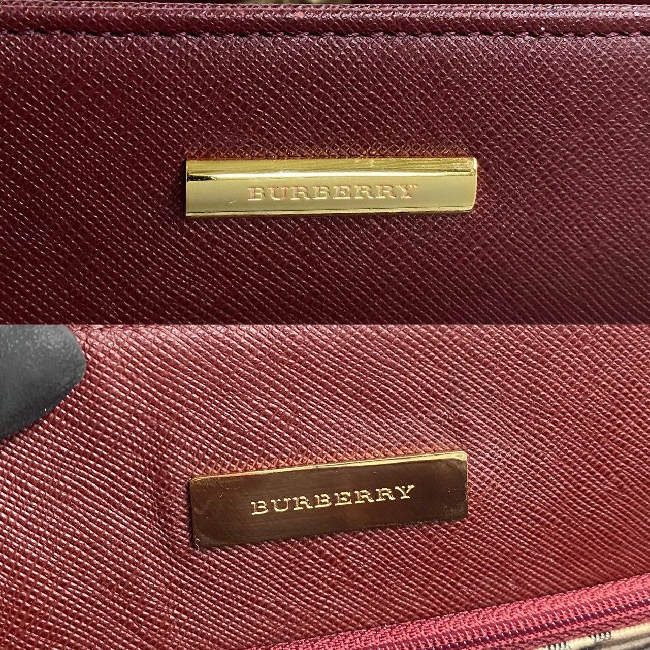 Burberry Burberry Tote Bag Wine Leather Size ONE SIZE - 3 Thumbnail