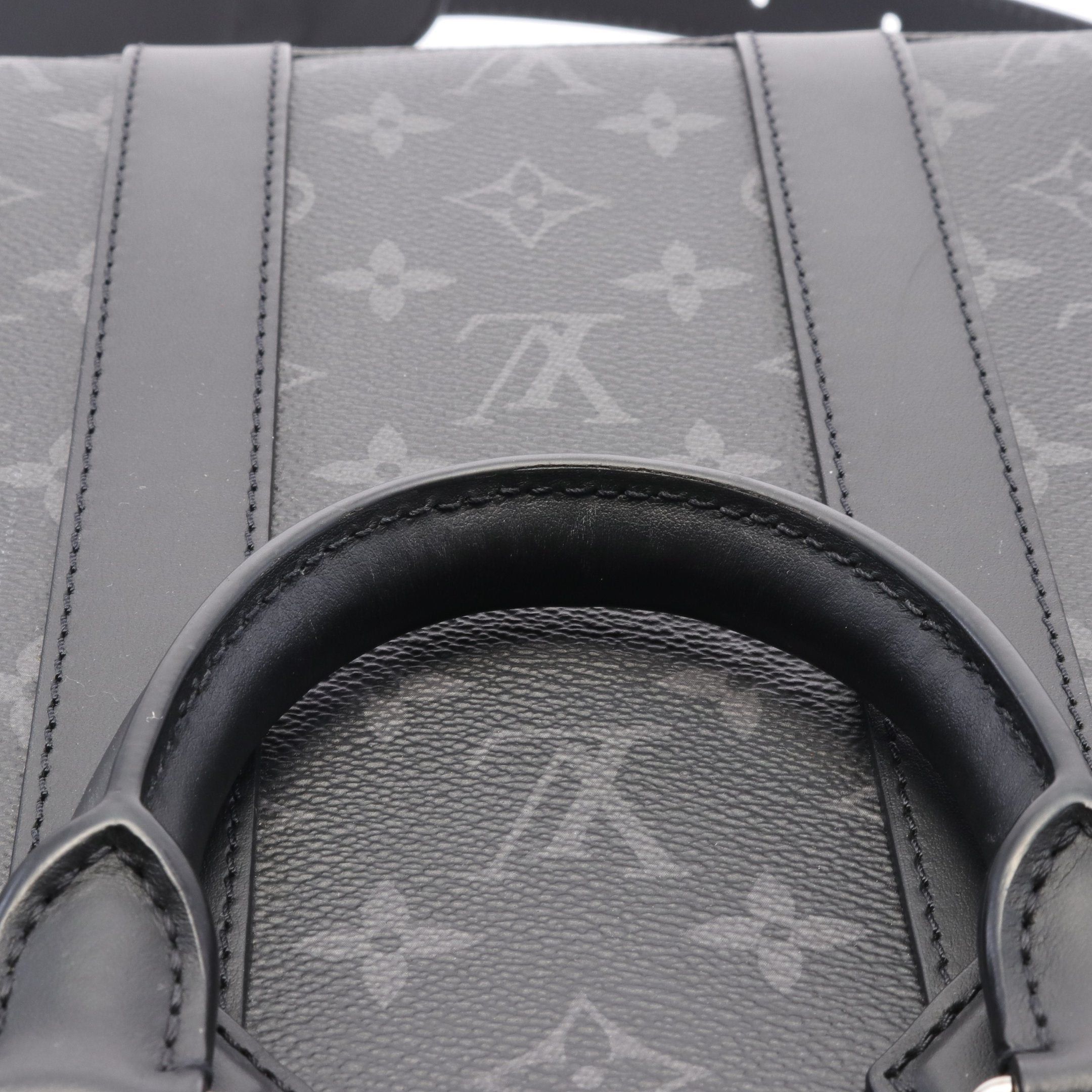 Louis Vuitton Louis Vuitton Sac Plat Cloth Monogram Eclipse Handbag Leather Black Size ONE SIZE - 6 Thumbnail