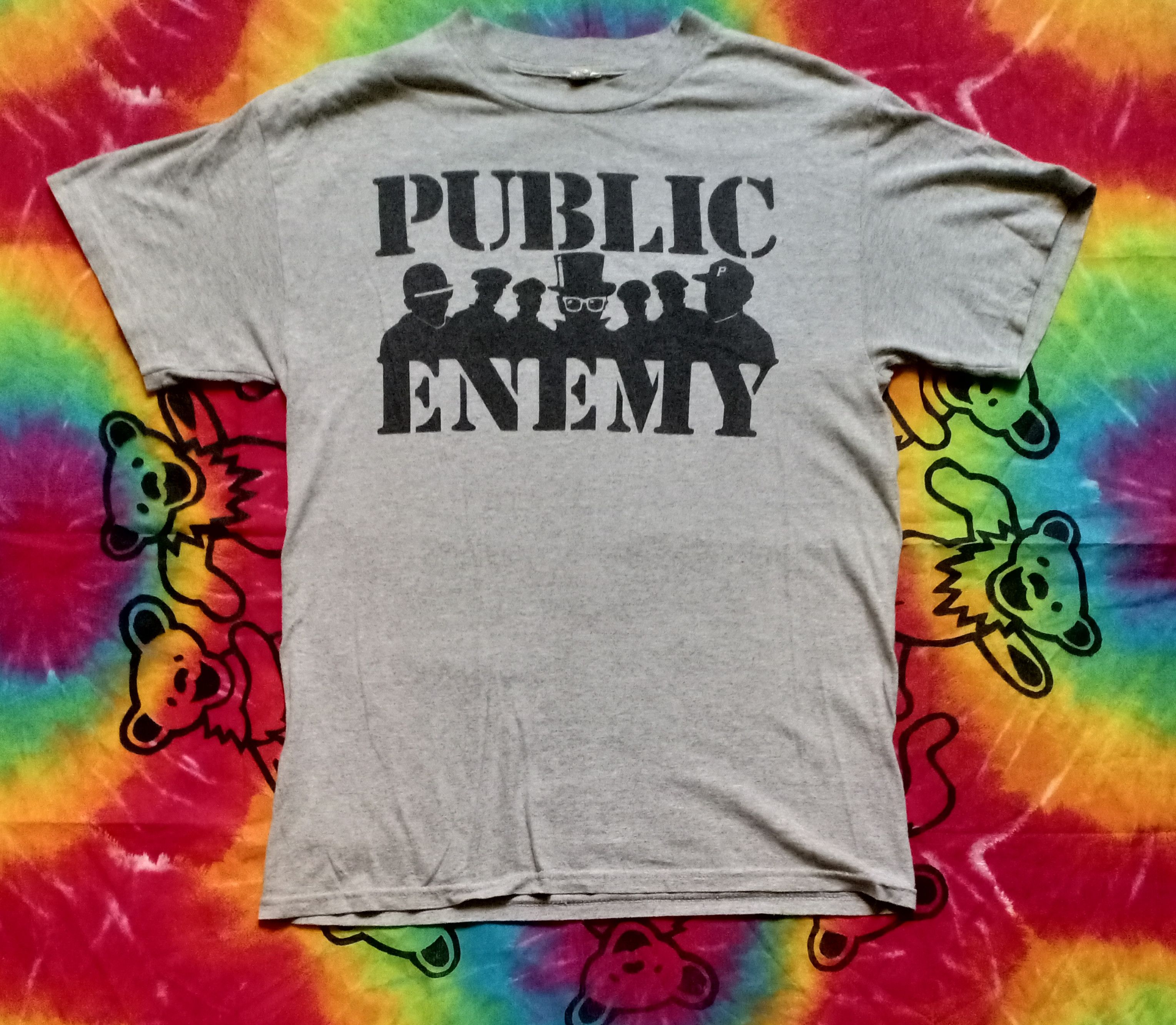 T-shirt Vintage Rap Public Enemy 1991 - Taille XL, Noir, Occasion Très Bon État