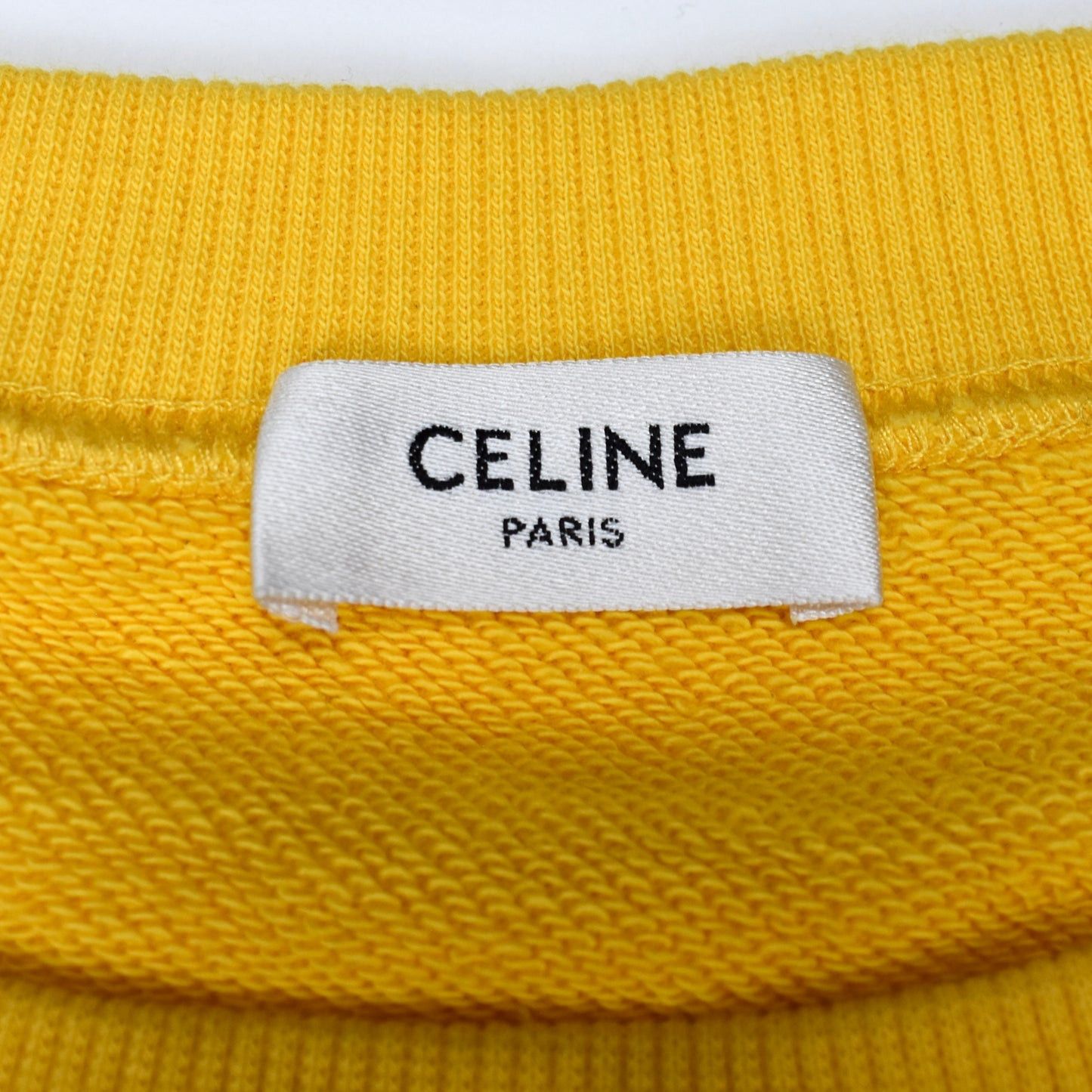 Celine × Hedi Slimane Celine Paris Logo Black/Yellow Football Sweatshirt Size US L / EU 52-54 / 3 - 4 Thumbnail