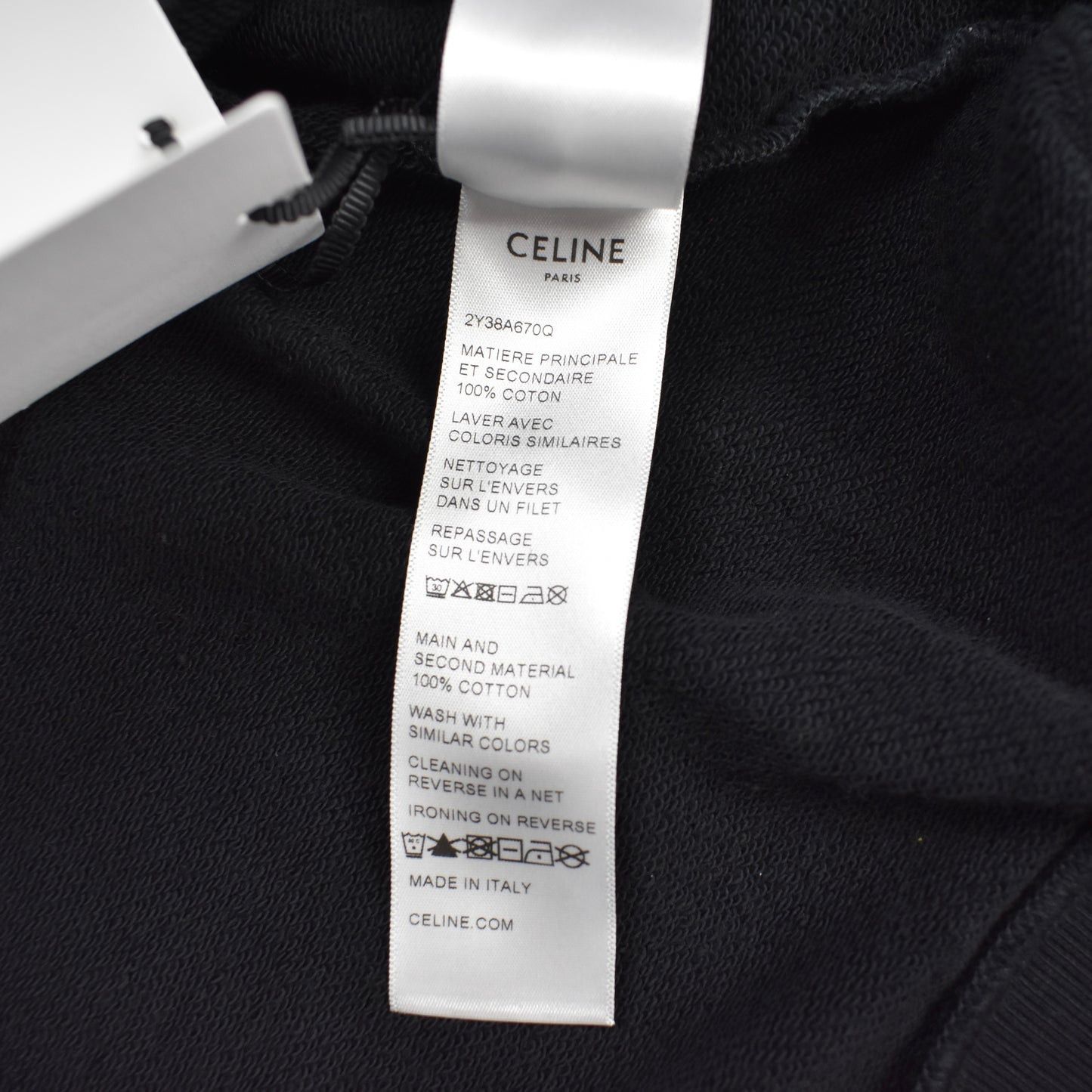 Celine × Hedi Slimane Celine Paris Logo Black/Yellow Football Sweatshirt Size US L / EU 52-54 / 3 - 8 Thumbnail