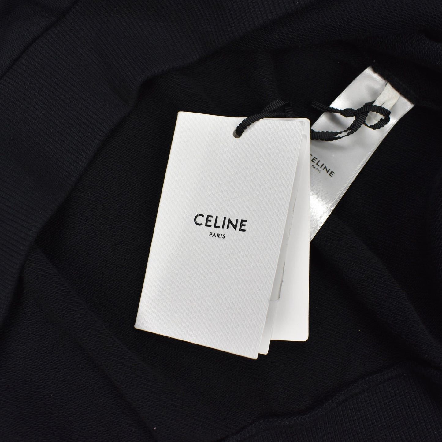 Celine × Hedi Slimane Celine Paris Logo Black/Yellow Football Sweatshirt Size US L / EU 52-54 / 3 - 5 Thumbnail