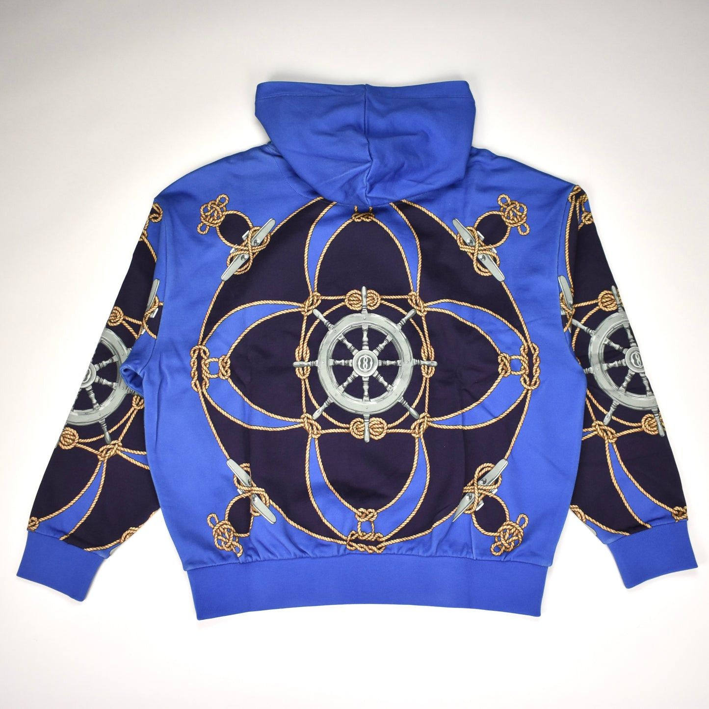 Bally Bally Blue Allover Nautical Print Hoodie Size US L / EU 52-54 / 3 - 2 Thumbnail