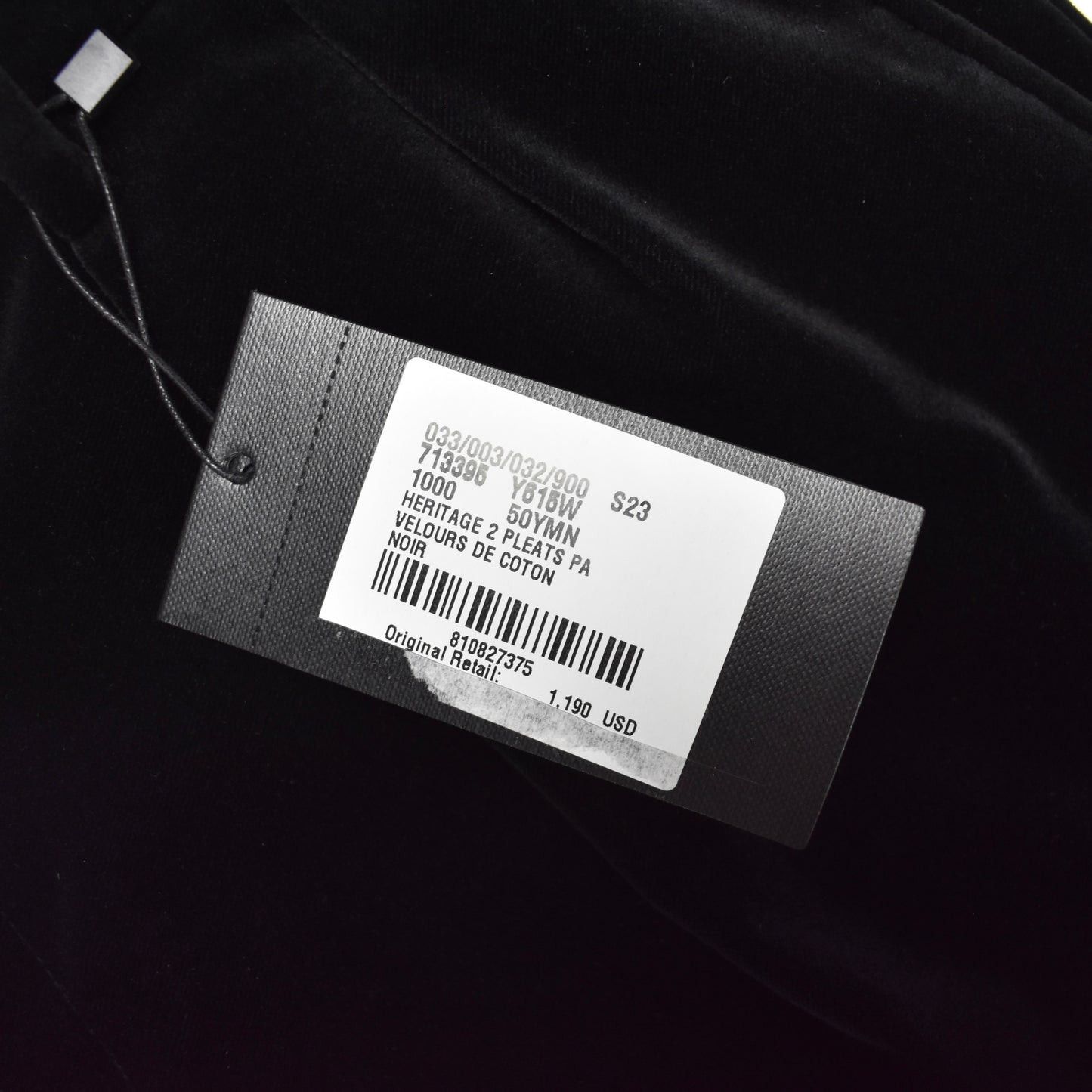 Saint Laurent Paris Saint Laurent Black Velvet Double Pleated Pants Size US 34 / EU 50 - 10 Thumbnail