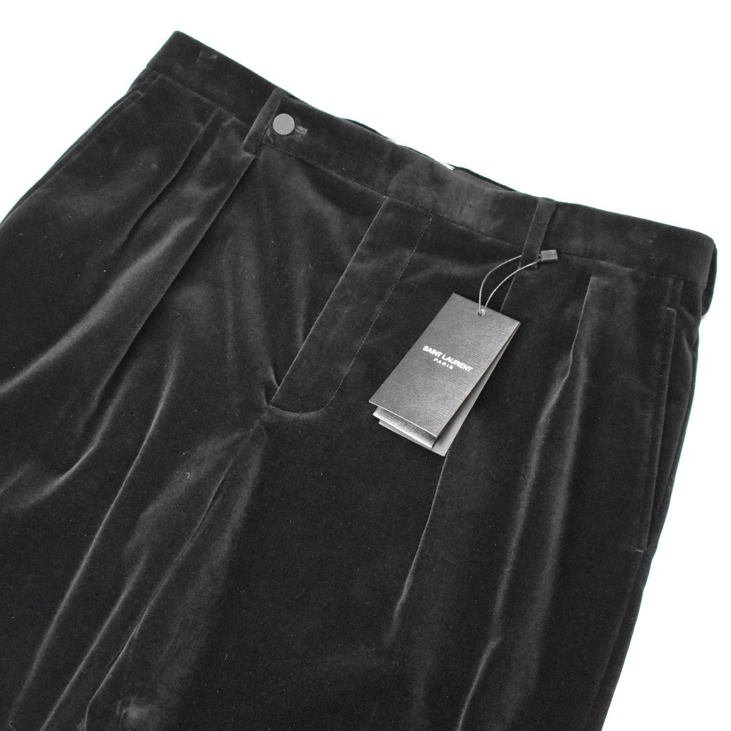 Saint Laurent Paris Saint Laurent Black Velvet Double Pleated Pants Size US 36 / EU 52 - 3 Thumbnail