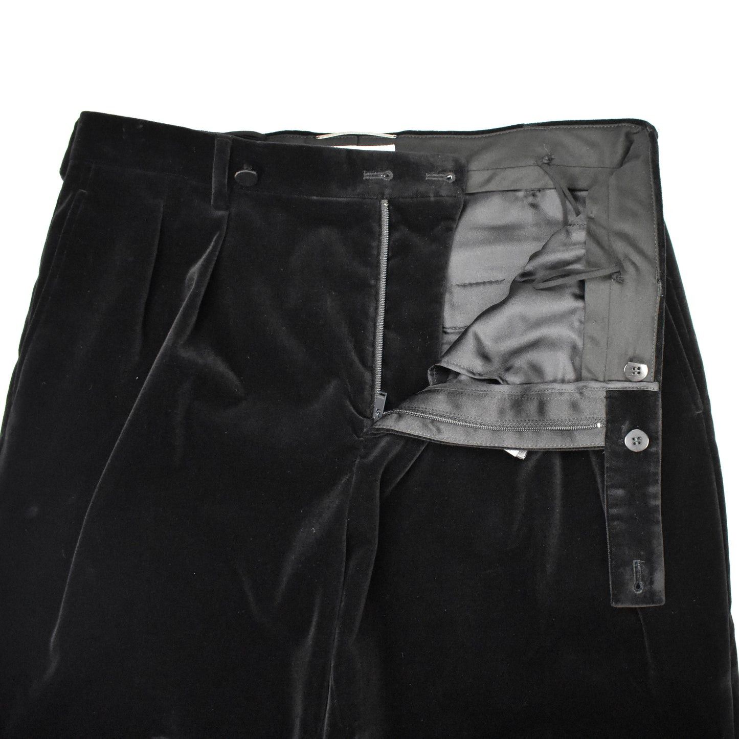 Saint Laurent Paris Saint Laurent Black Velvet Double Pleated Pants Size US 36 / EU 52 - 4 Thumbnail
