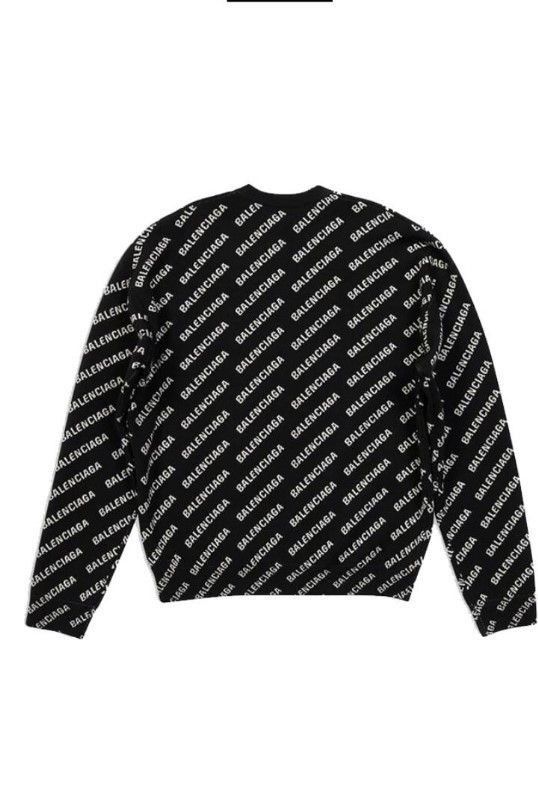Balenciaga All-Over Monogram Crewneck Sweater in Black/White Size US L / EU 52-54 / 3 - 2 Thumbnail