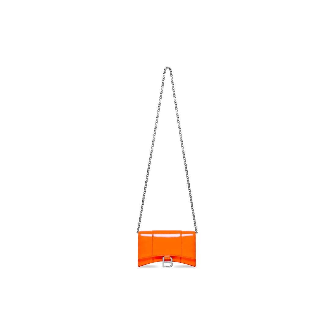 Balenciaga Hourglass Wallet on a chain bag in Fluo Orange Size ONE SIZE - 2 Thumbnail
