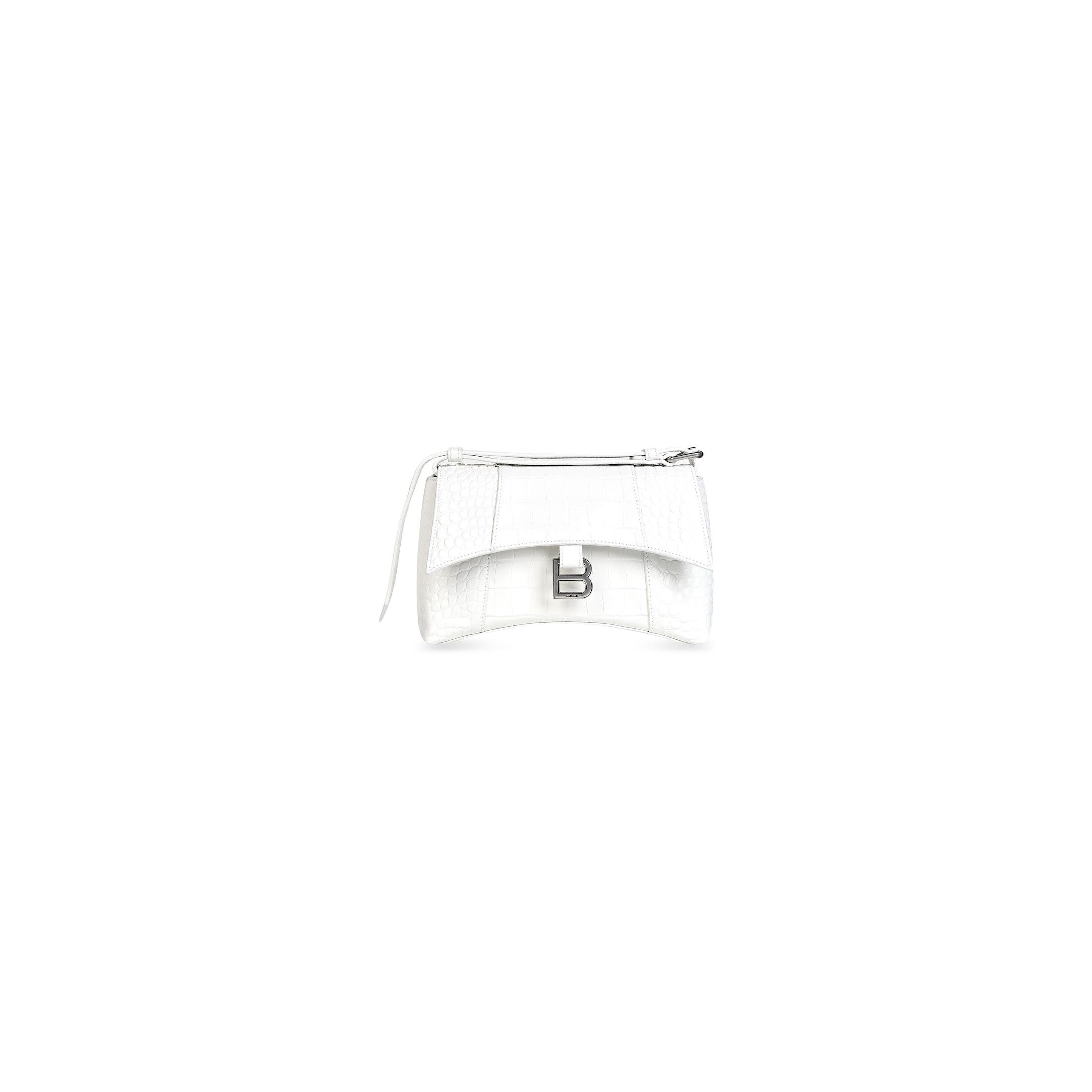 Balenciaga DOWNTOWN XS SHOULDER BAG CROCODILE EMBOSSED IN WHITE Size ONE SIZE - 4 Thumbnail