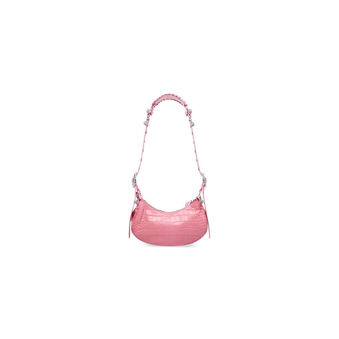 Balenciaga Le Cagole XS crossbody bag crocodile embossed with rhinestones pink Size ONE SIZE - 3 Thumbnail