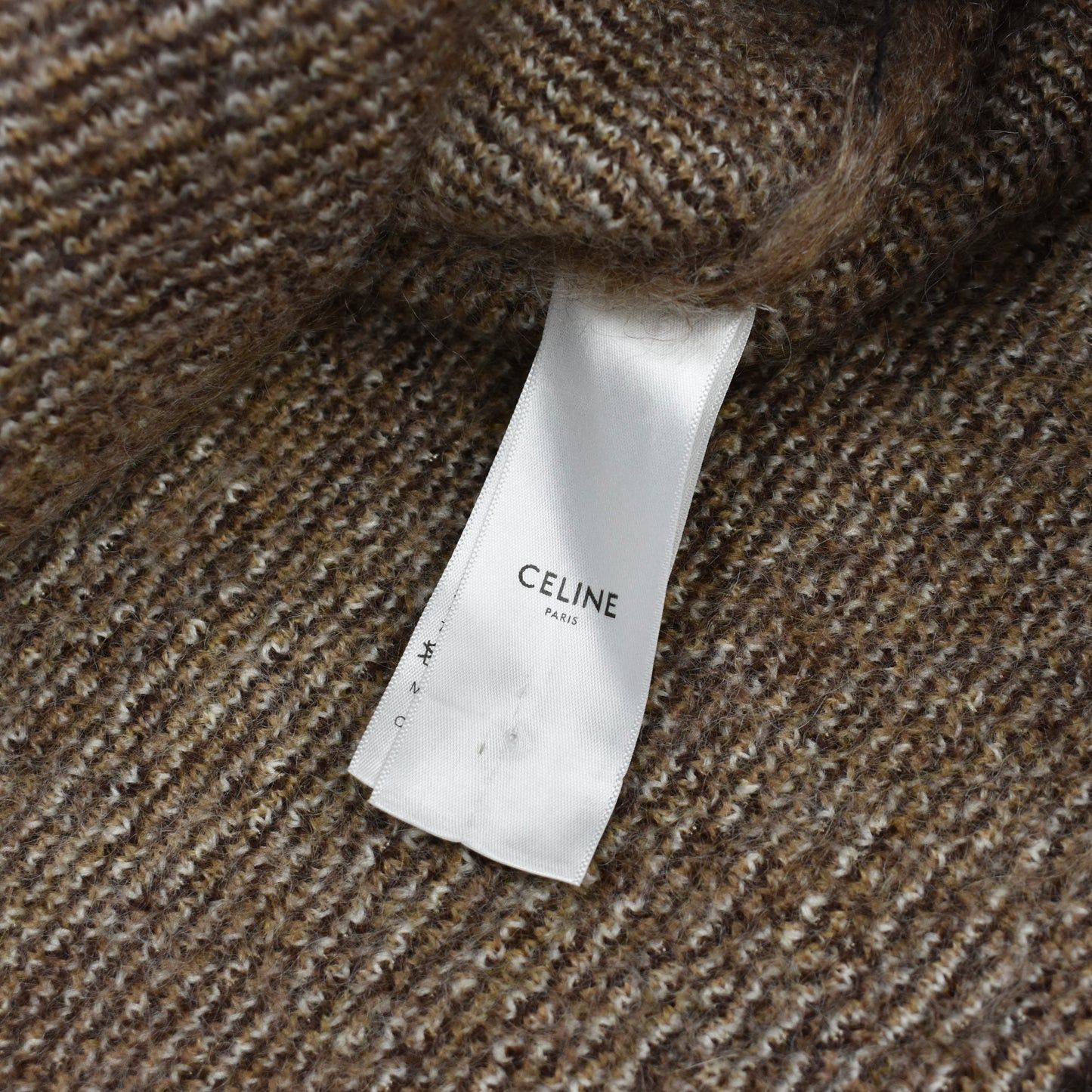 Celine × Hedi Slimane Celine FW24 Fuzzy Mohair Heavy Knit Boxy Sweater Brown Size US XL / EU 56 / 4 - 8 Thumbnail