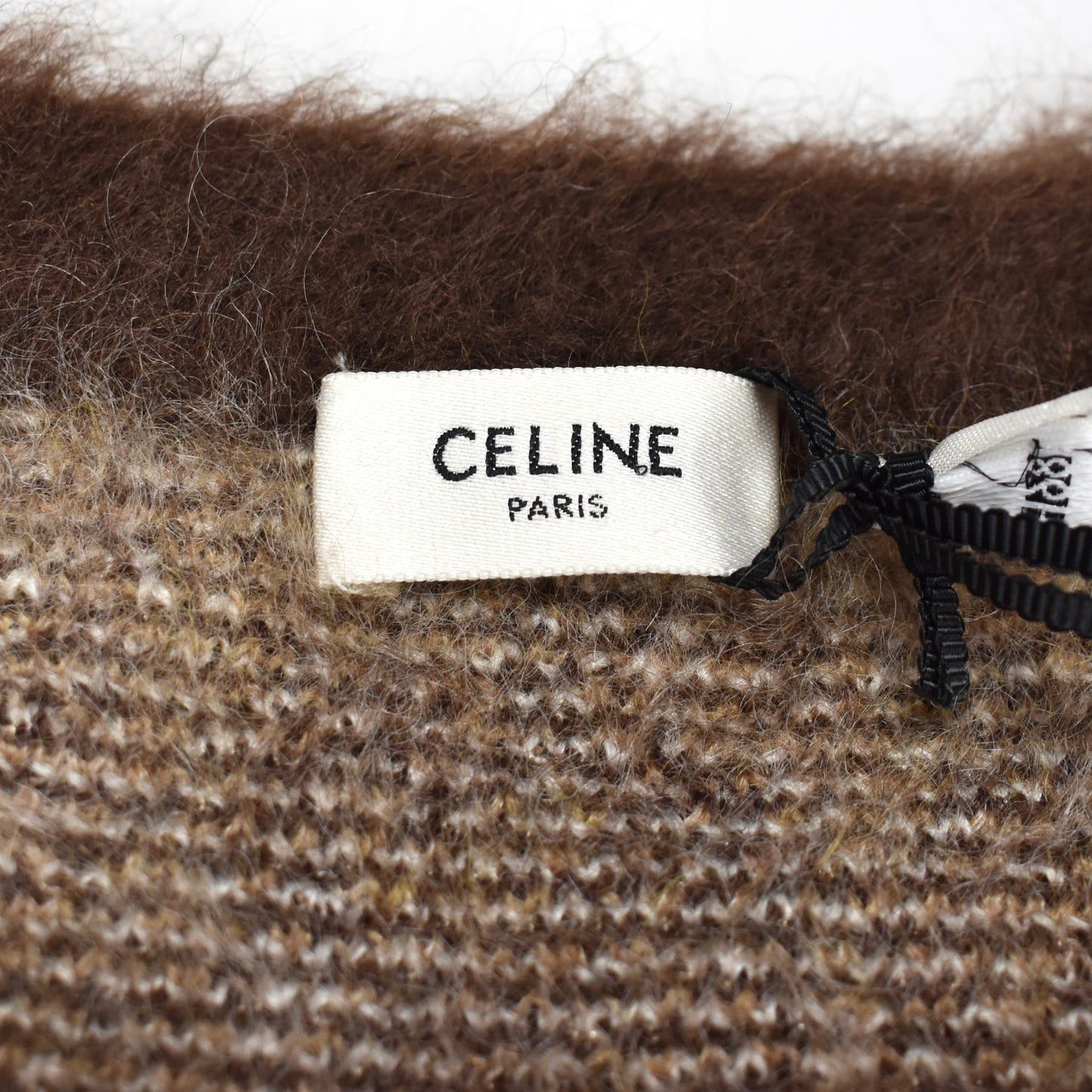 Celine × Hedi Slimane Celine FW24 Fuzzy Mohair Heavy Knit Boxy Sweater Brown Size US XL / EU 56 / 4 - 3 Thumbnail