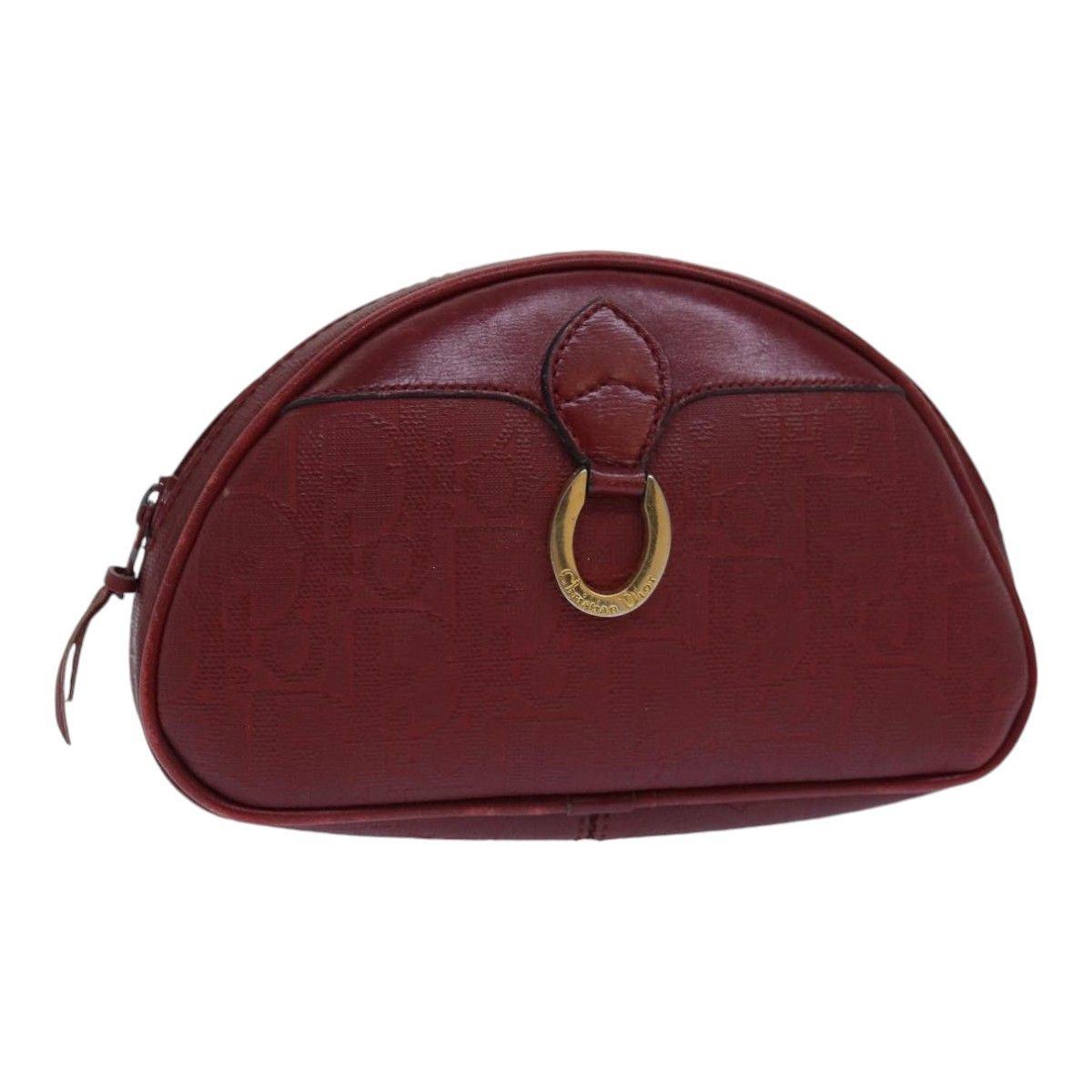 Dior Demi-Lune Burgundy Canvas Clutch Bag (Pre-Owned) Size ONE SIZE - 12 Thumbnail