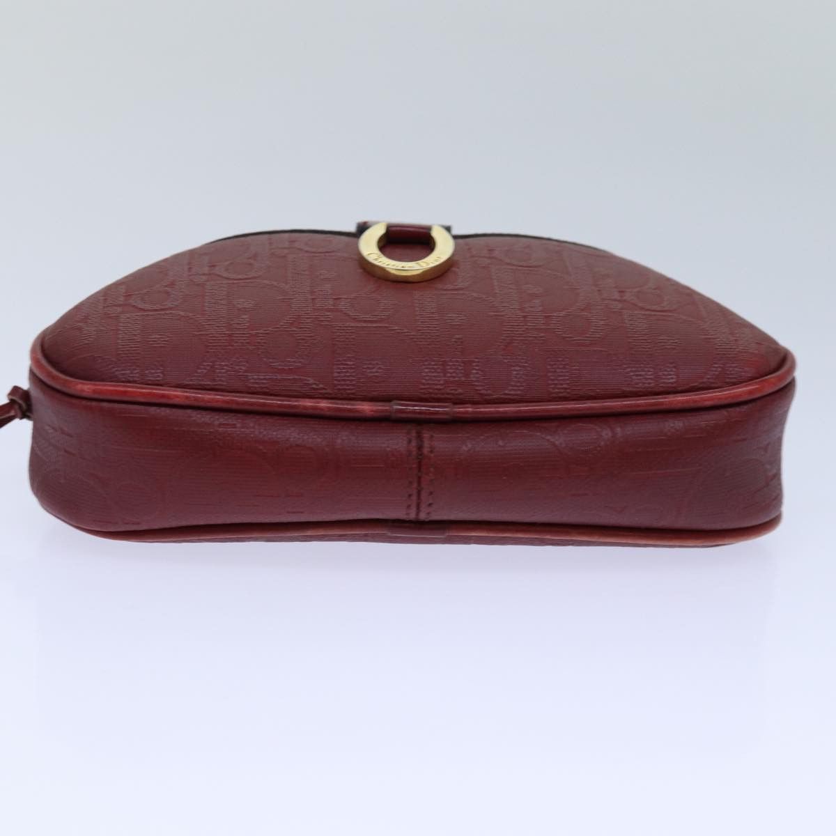 Dior Demi-Lune Burgundy Canvas Clutch Bag (Pre-Owned) Size ONE SIZE - 14 Thumbnail