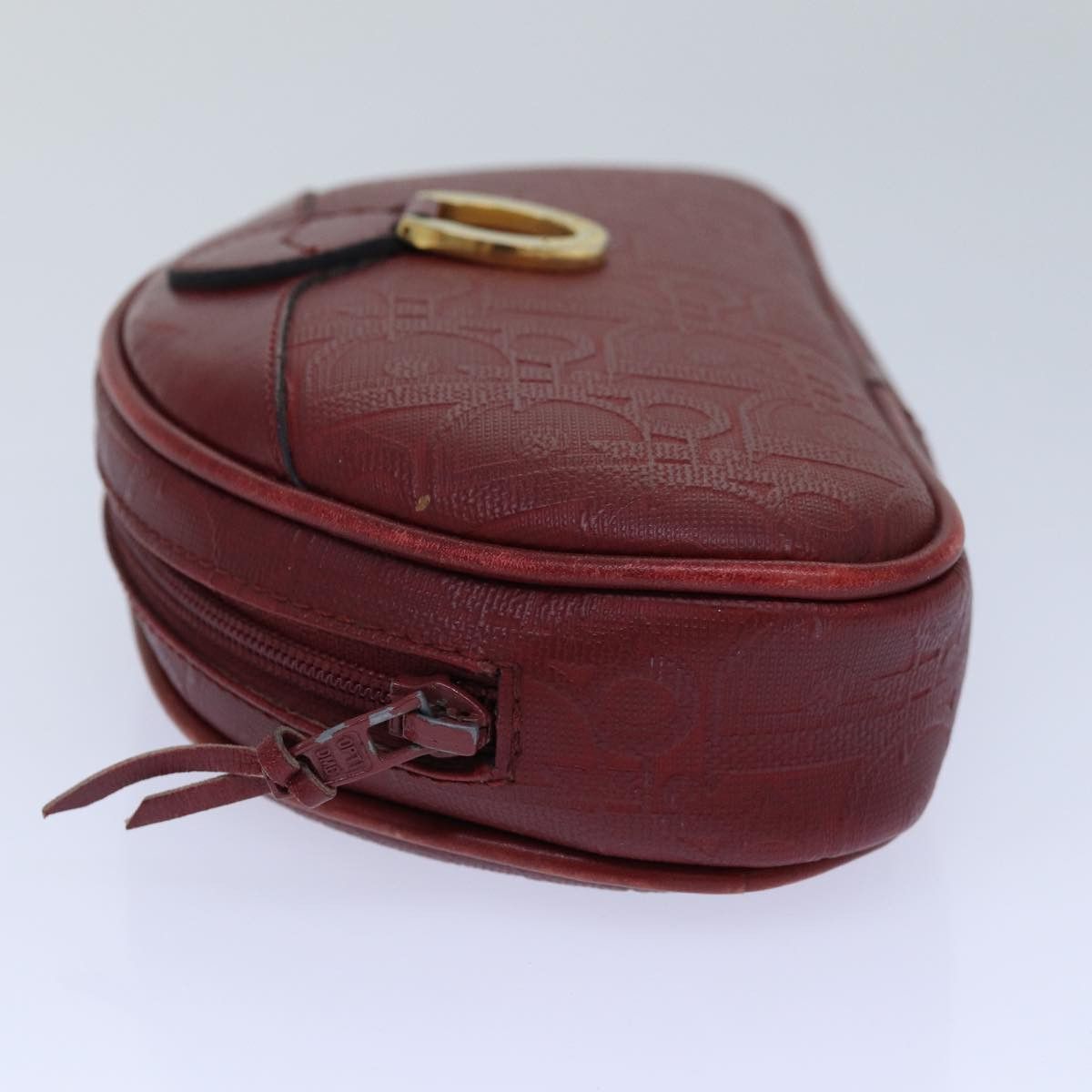 Dior Demi-Lune Burgundy Canvas Clutch Bag (Pre-Owned) Size ONE SIZE - 3 Thumbnail