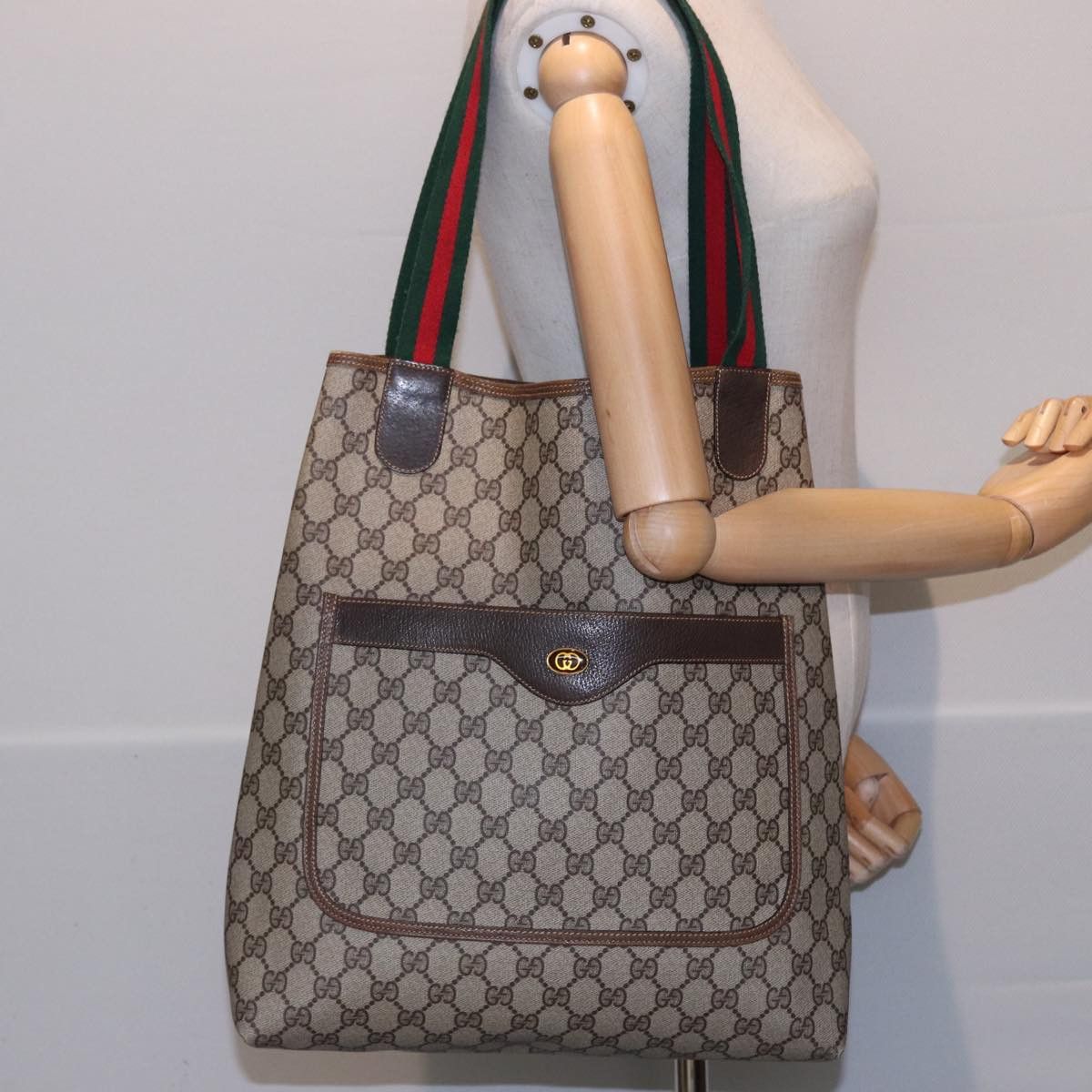 Gucci Sherry Beige Canvas Tote Bag (Pre-Owned) Size ONE SIZE - 14 Thumbnail
