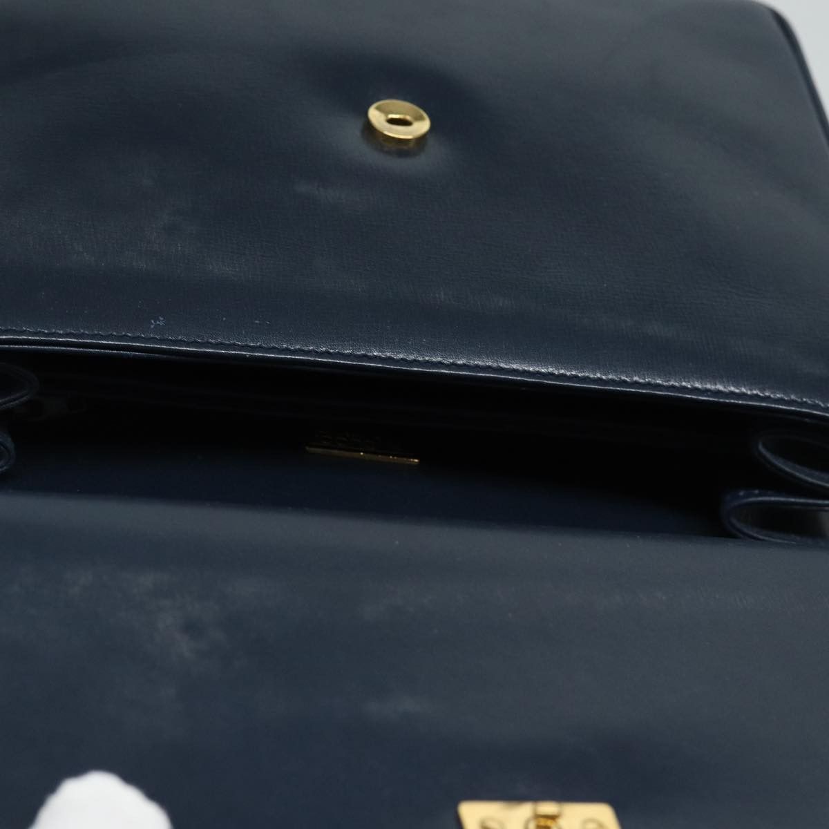 Gucci Vintage Navy Leather Handbag (Pre-Owned) Size ONE SIZE - 19 Thumbnail