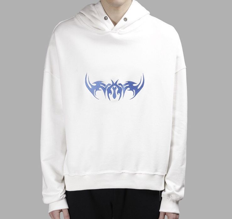 Misbhv MISBHV WHITE/BLUE TRIBAL EUPHORIA 95’ EMBRO HOODIE | Grailed