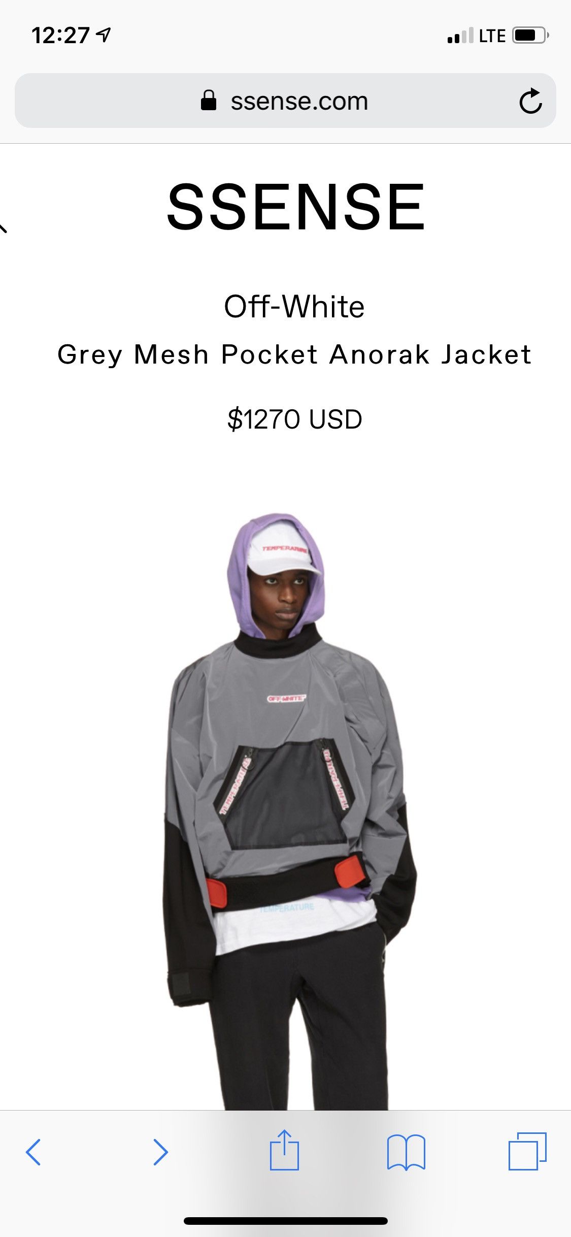 ジャケット・アウター off-white mesh pocket anorak Off-White Grey Mesh Pocket Anorak Jacket