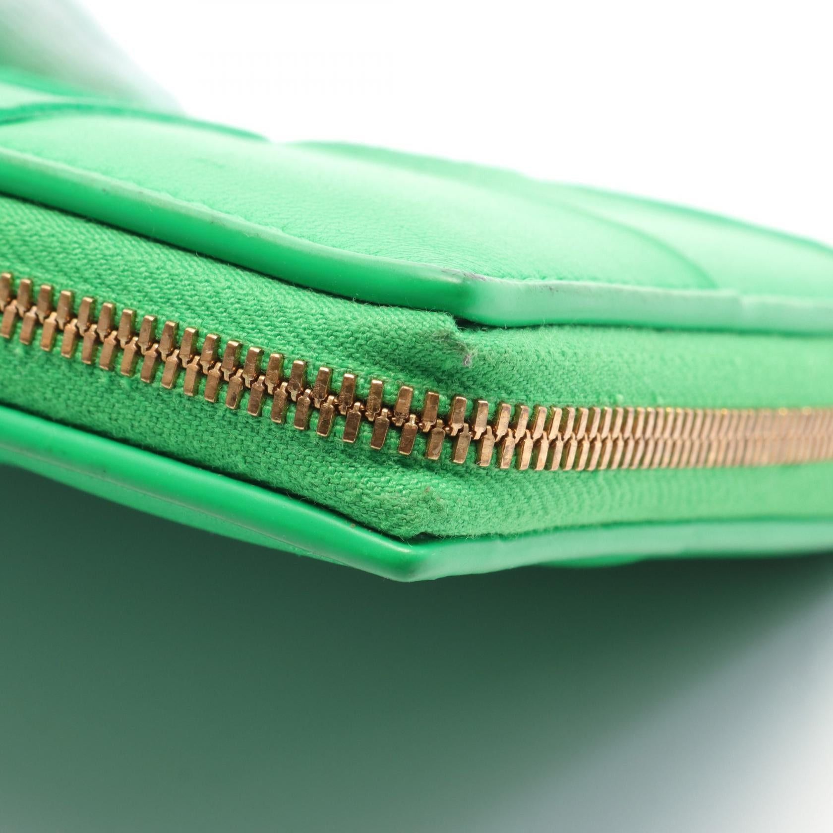 Bottega Veneta Bottega Veneta Intre Round Zipper Long Wallet Leather Green Size ONE SIZE - 8 Thumbnail