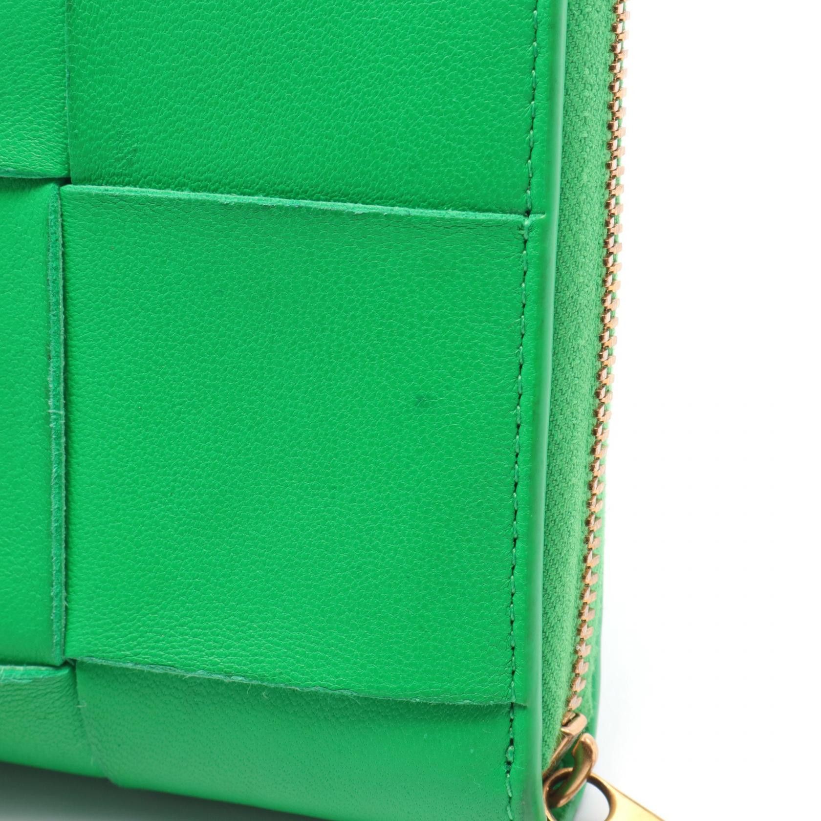 Bottega Veneta Bottega Veneta Intre Round Zipper Long Wallet Leather Green Size ONE SIZE - 9 Thumbnail