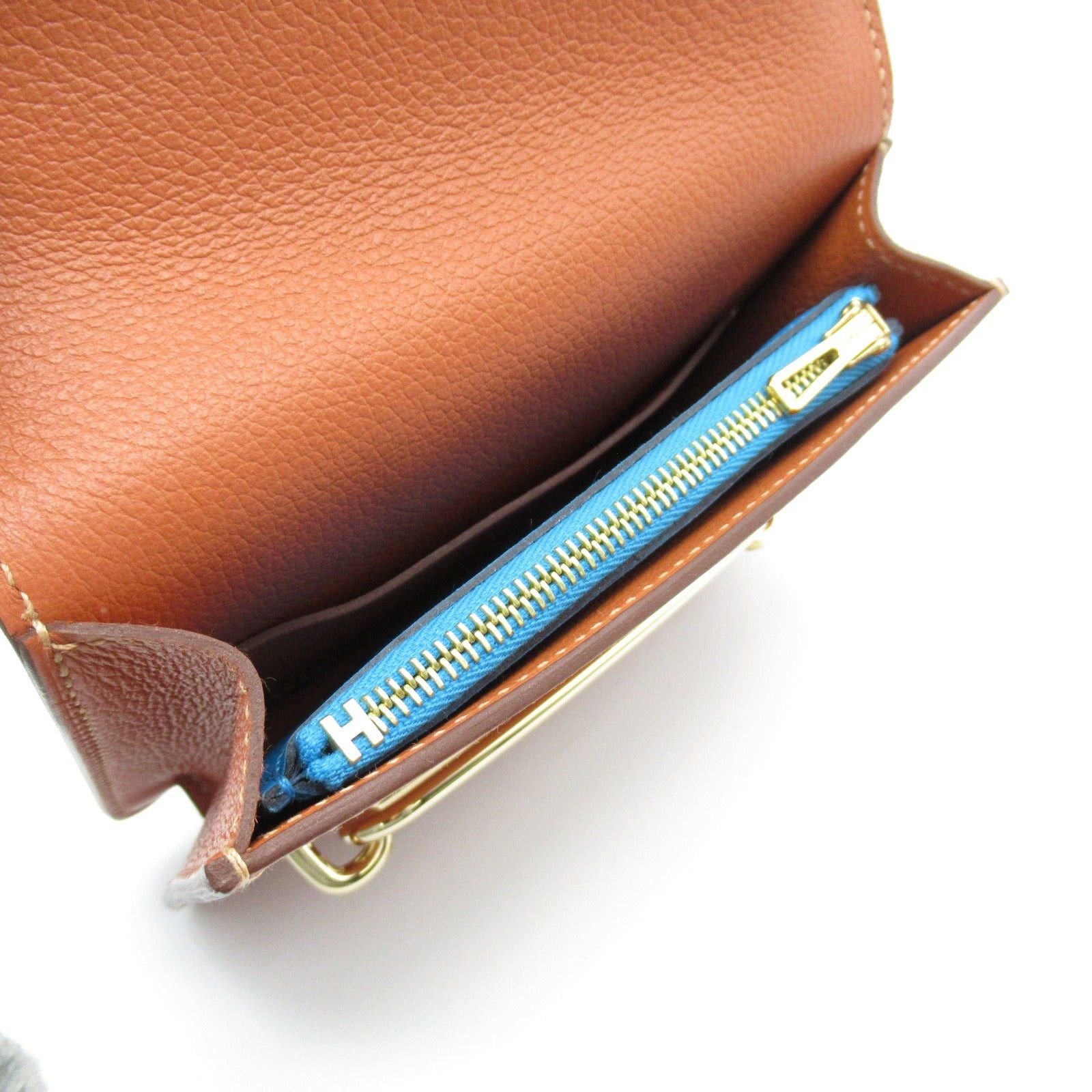 Hermes Hermes Lawris Slim Wallet Terre Battue Bi-Fold Leather Vau Évêque Brown Gold Hardware Z Stamp Size ONE SIZE - 5 Thumbnail